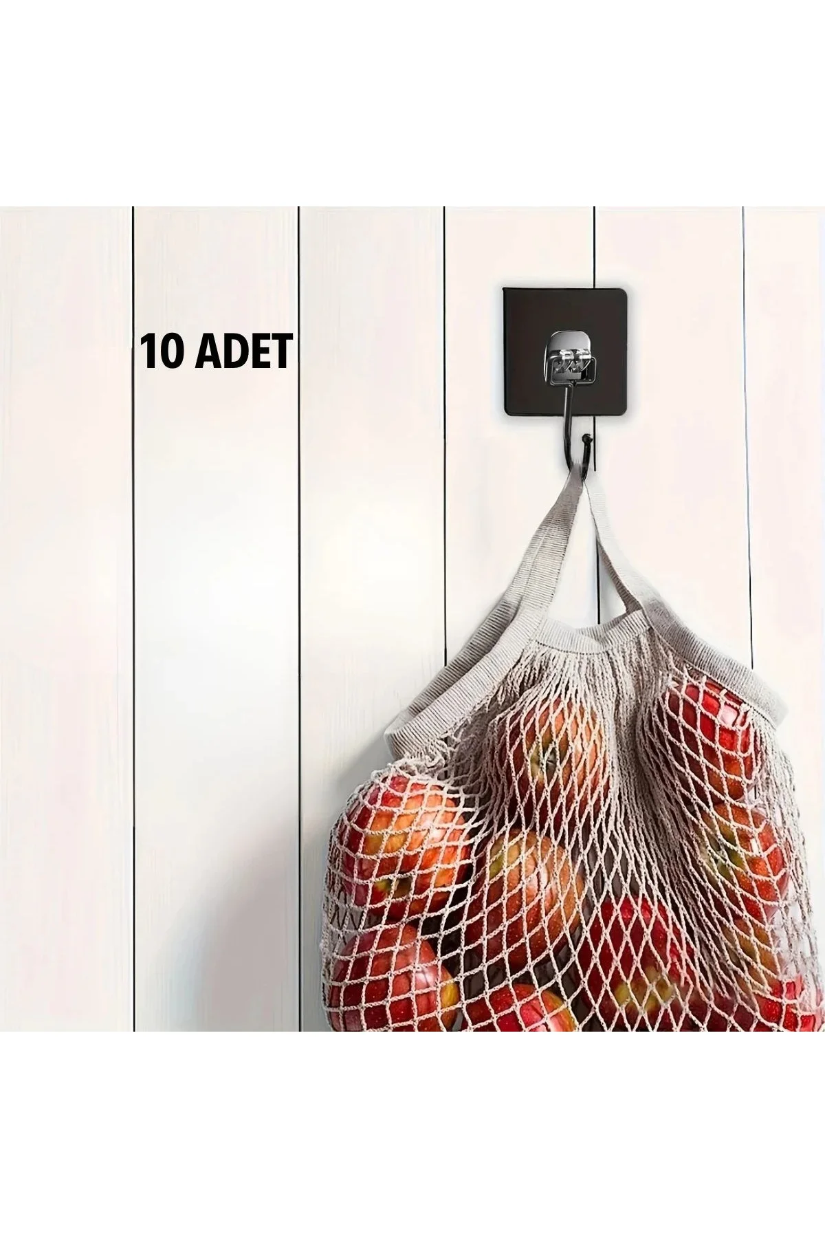 10 Adet Duvara, Dolapa Yapışan Güçlü Yapışkanlı Siyah Duvar Askısı 10 Adet Duvara, Dolapa Yapışan Güçlü Yapışkanlı Siyah Duvar Askısı