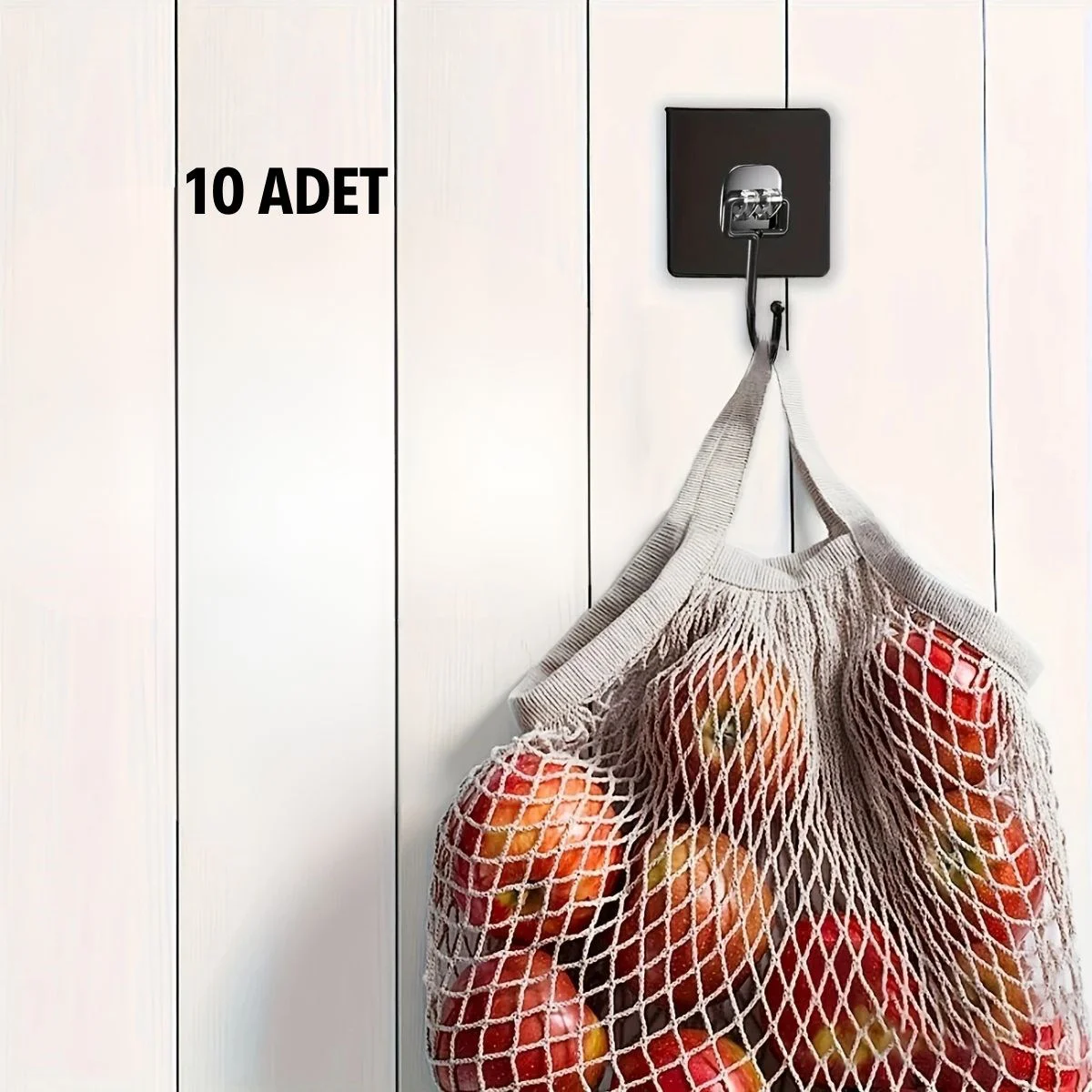 10 Adet Duvara, Dolapa Yapışan Güçlü Yapışkanlı Siyah Duvar Askısı 10 Adet Duvara, Dolapa Yapışan Güçlü Yapışkanlı Siyah Duvar Askısı