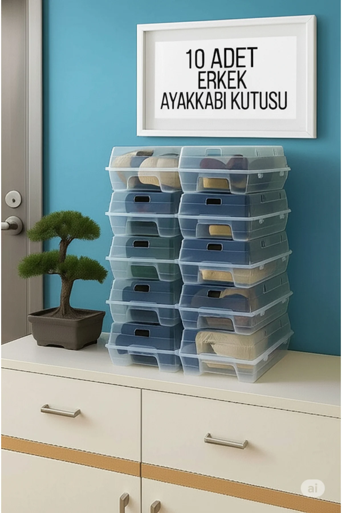 10 Adet Erkek Ayakkabı Saklama Kutusu - Kadın Bot Saklama Kutusu