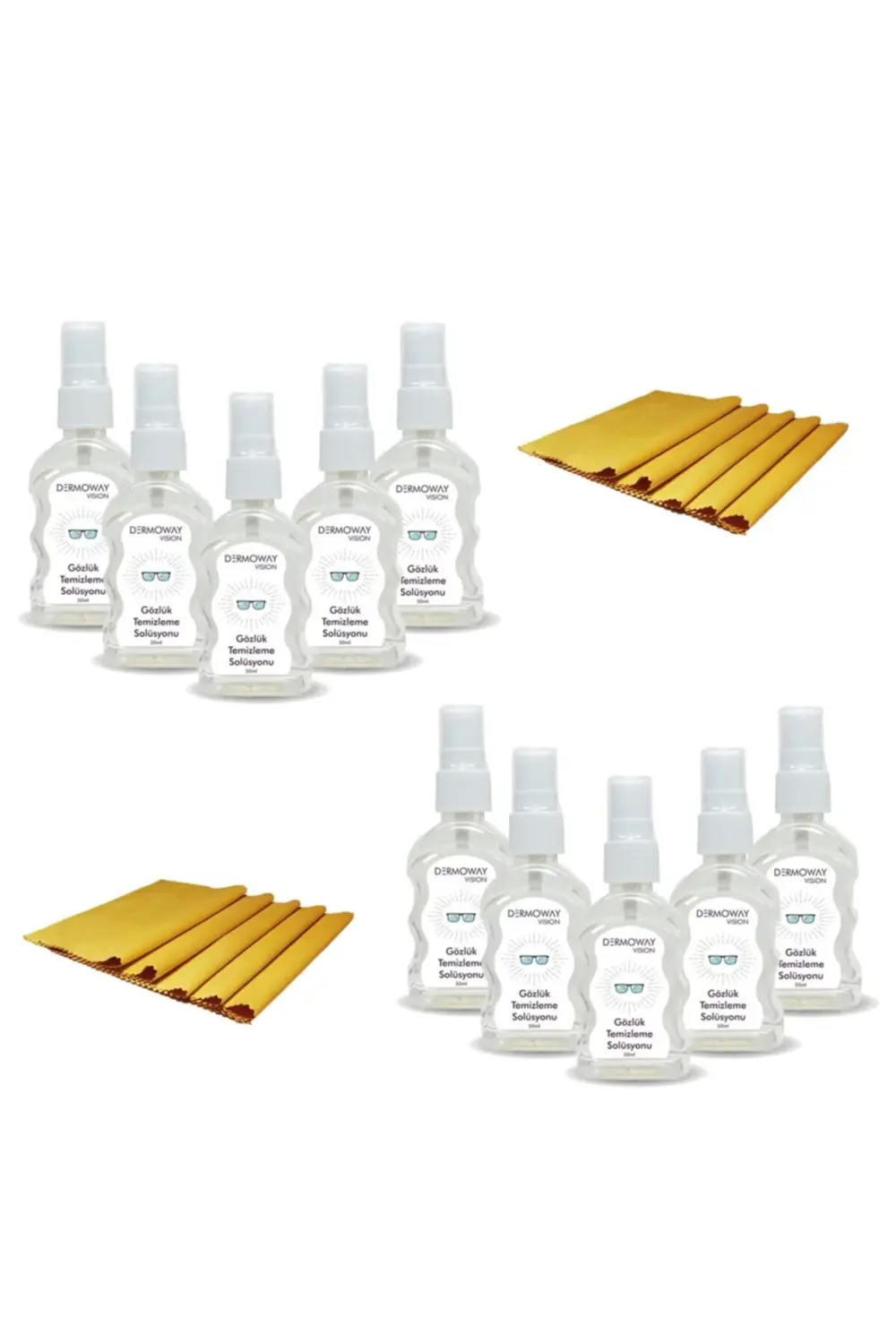 10 Adet Gözlük Temizleme Suyu Ve 10 Adet Gözlük Temizleme Bezi