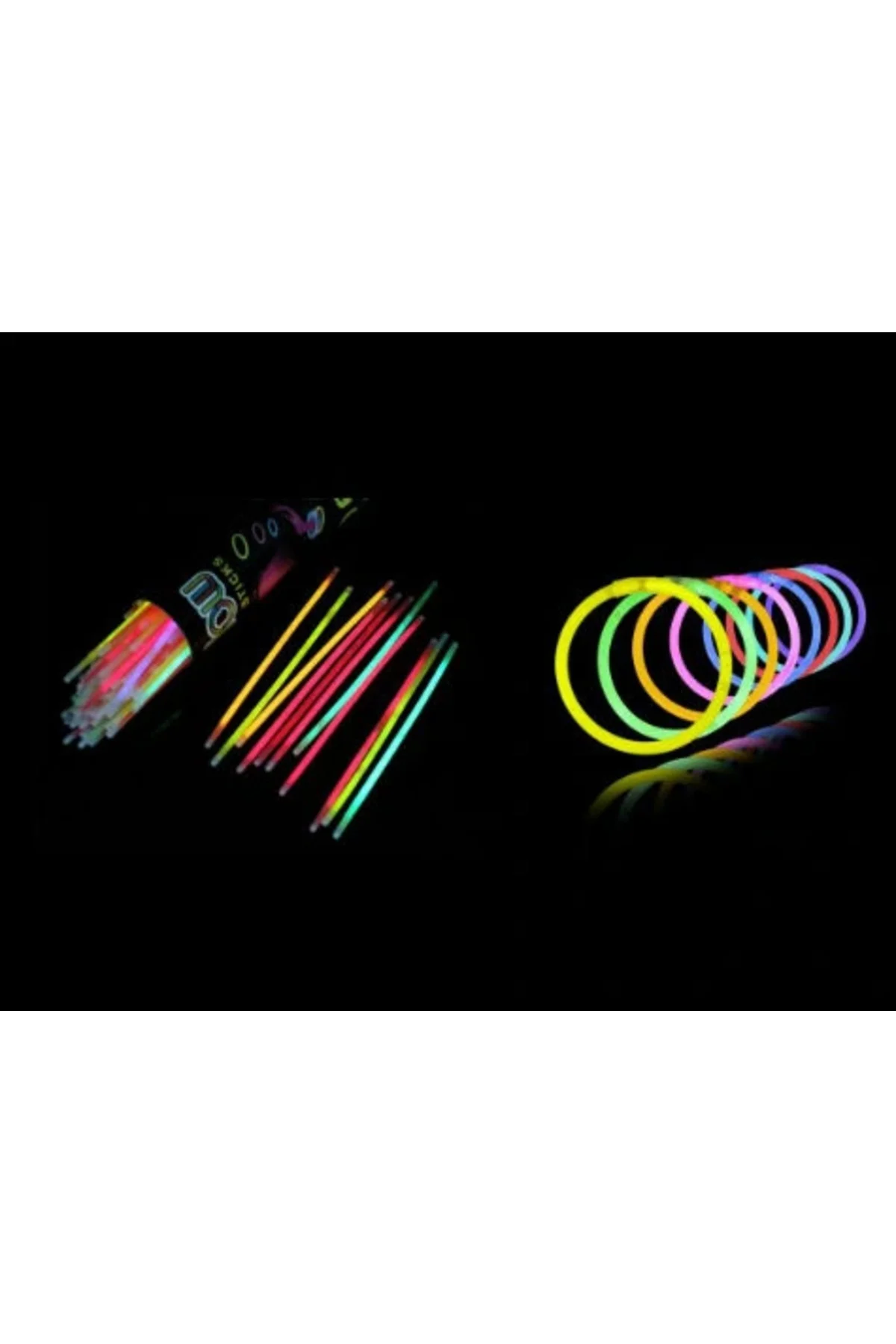 10 Adet Karanlıkta Işık Veren Bracelet Fosforlu Kırılan Çubuk Bileklik - Görsel 4
