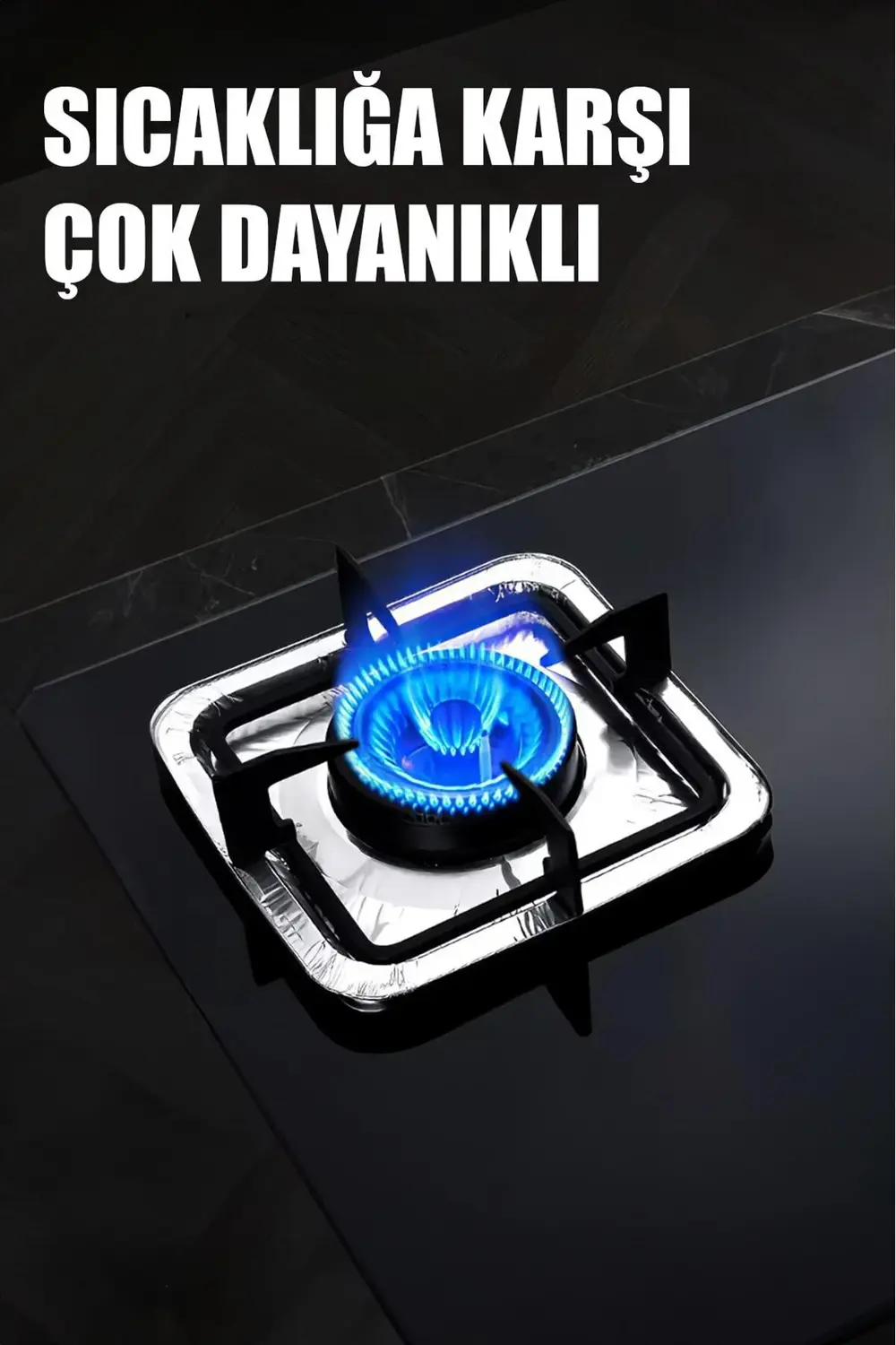 10 ADET KARE OCAK ÜSTÜ YAĞ KORUYUCU ALÜMİNYUM LEVHA