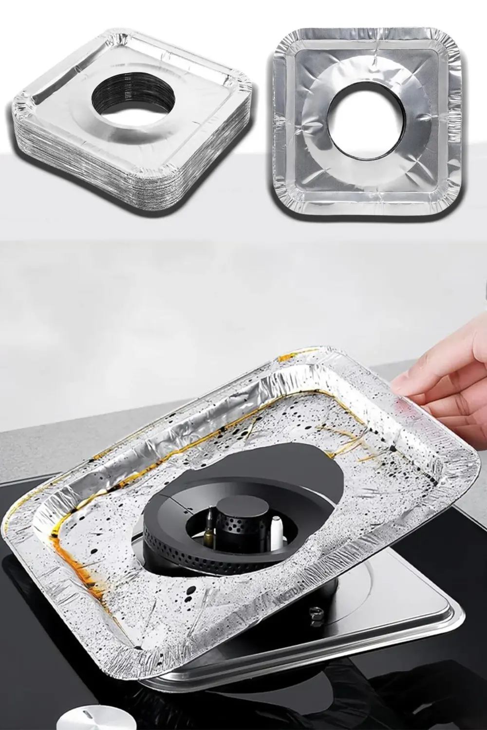 10 ADET KARE OCAK ÜSTÜ YAĞ KORUYUCU ALÜMİNYUM LEVHA