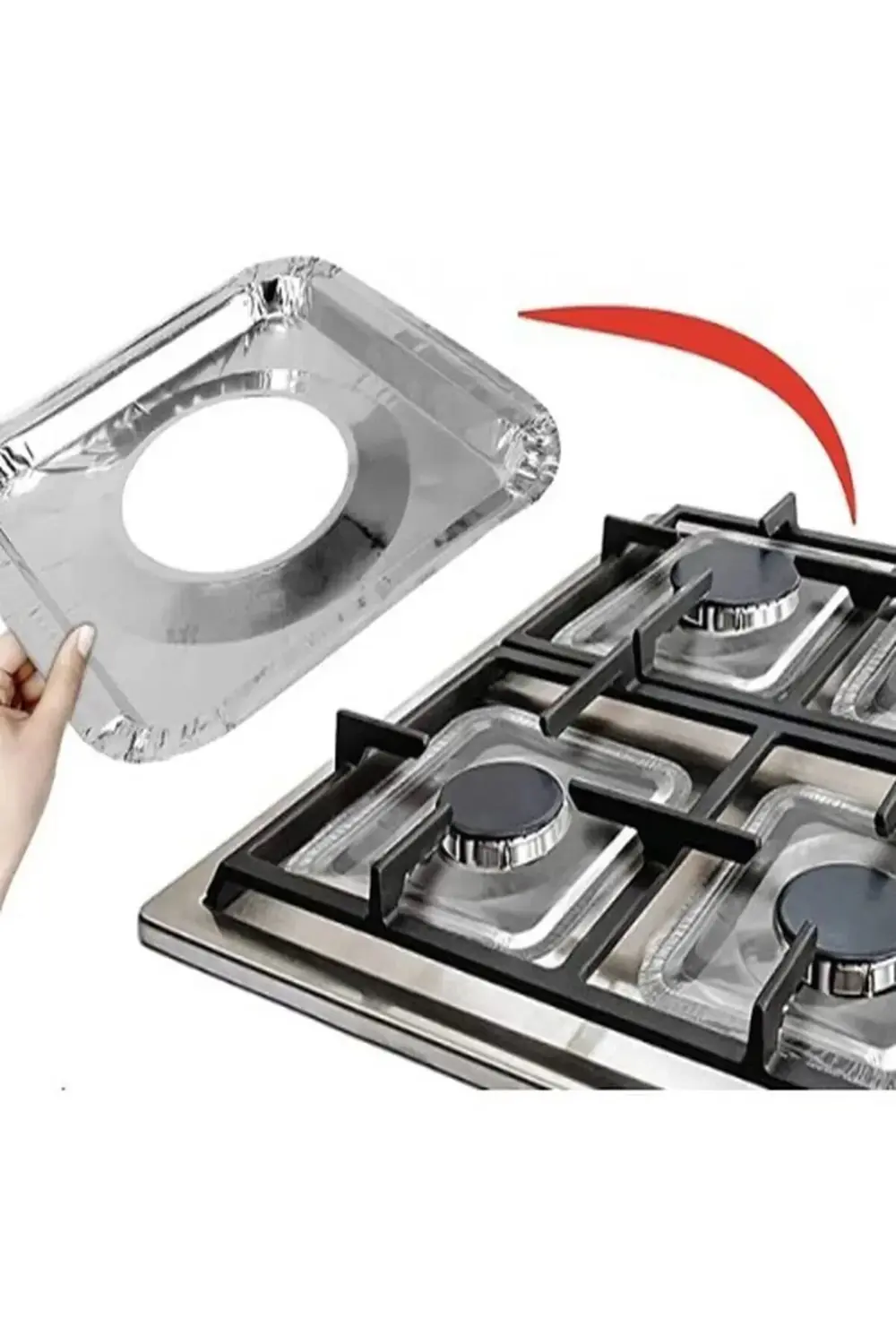 10 ADET Karee Ocak Üstü Yağ Koruyucu Alüminyum Levha 23*23 cm (8C