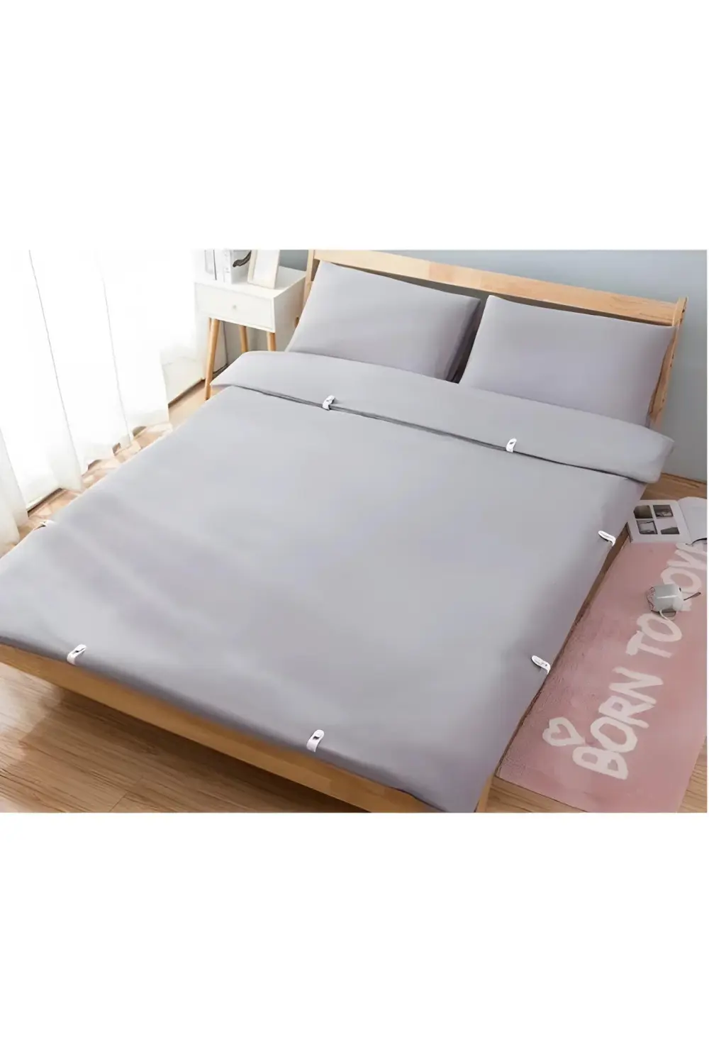 10 Adet Karışık Renk Mandallı Yorgan Nevresim Sabitleme Klipsi Ka