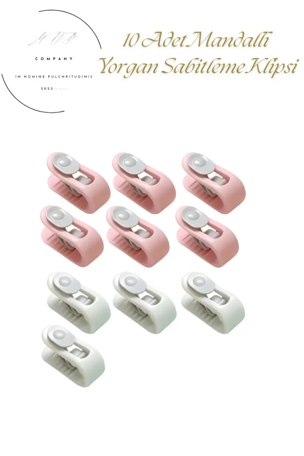10 Adet Karışık Renk Mandallı Yorgan Nevresim Sabitleme Klipsi Ka