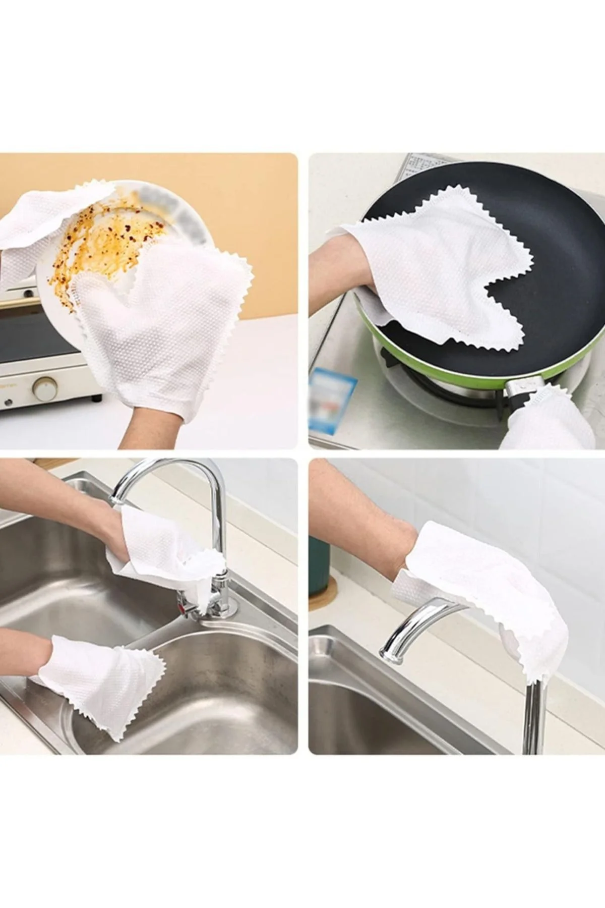 10 Adet Mikrofiber Sihirli Toz Alma Eldiveni Çift Taraflı Mutfak 