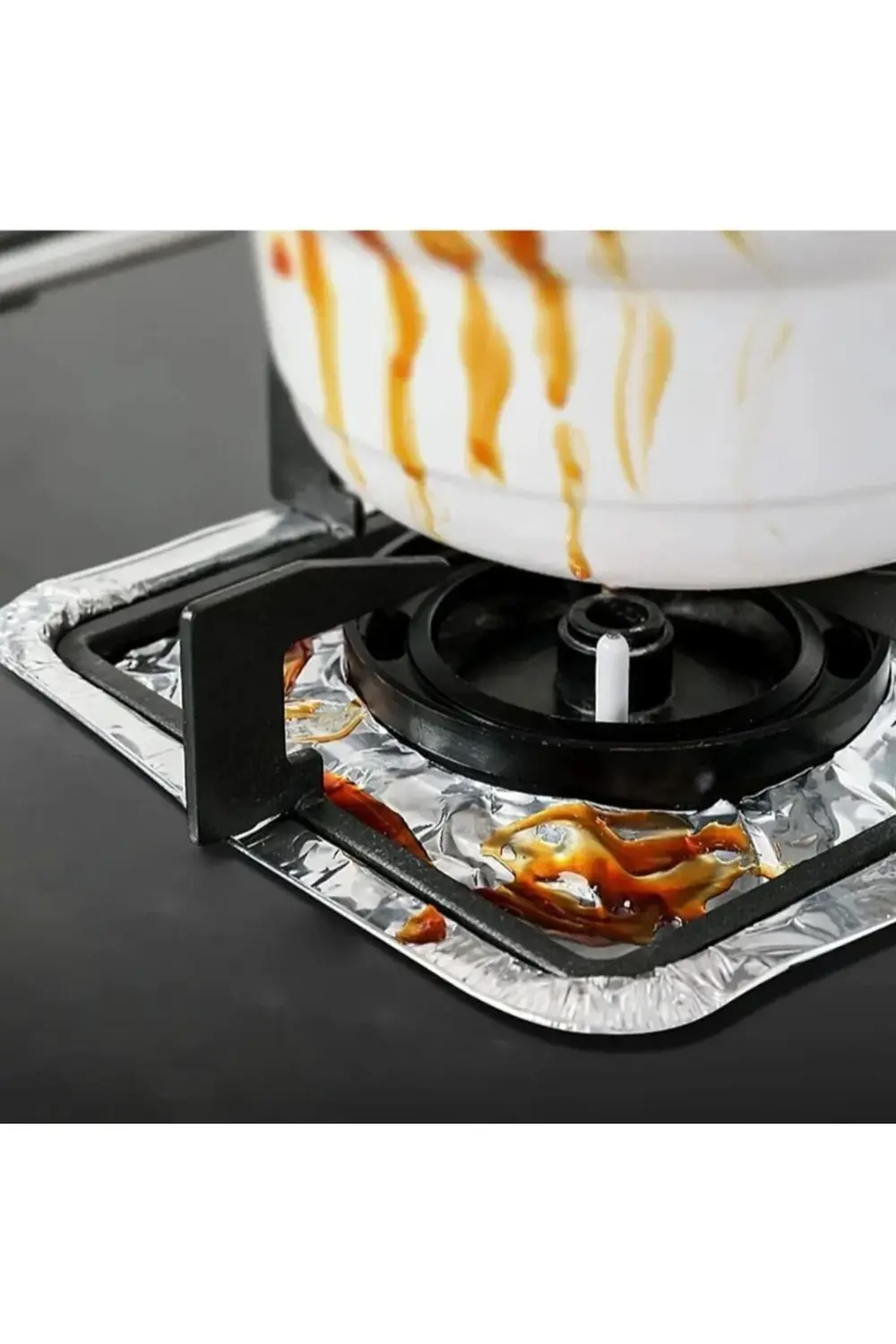 10 Adet Ocak Üstü Koruyucu Leke Önle Isıya Dayanıklı Ocak Izgara