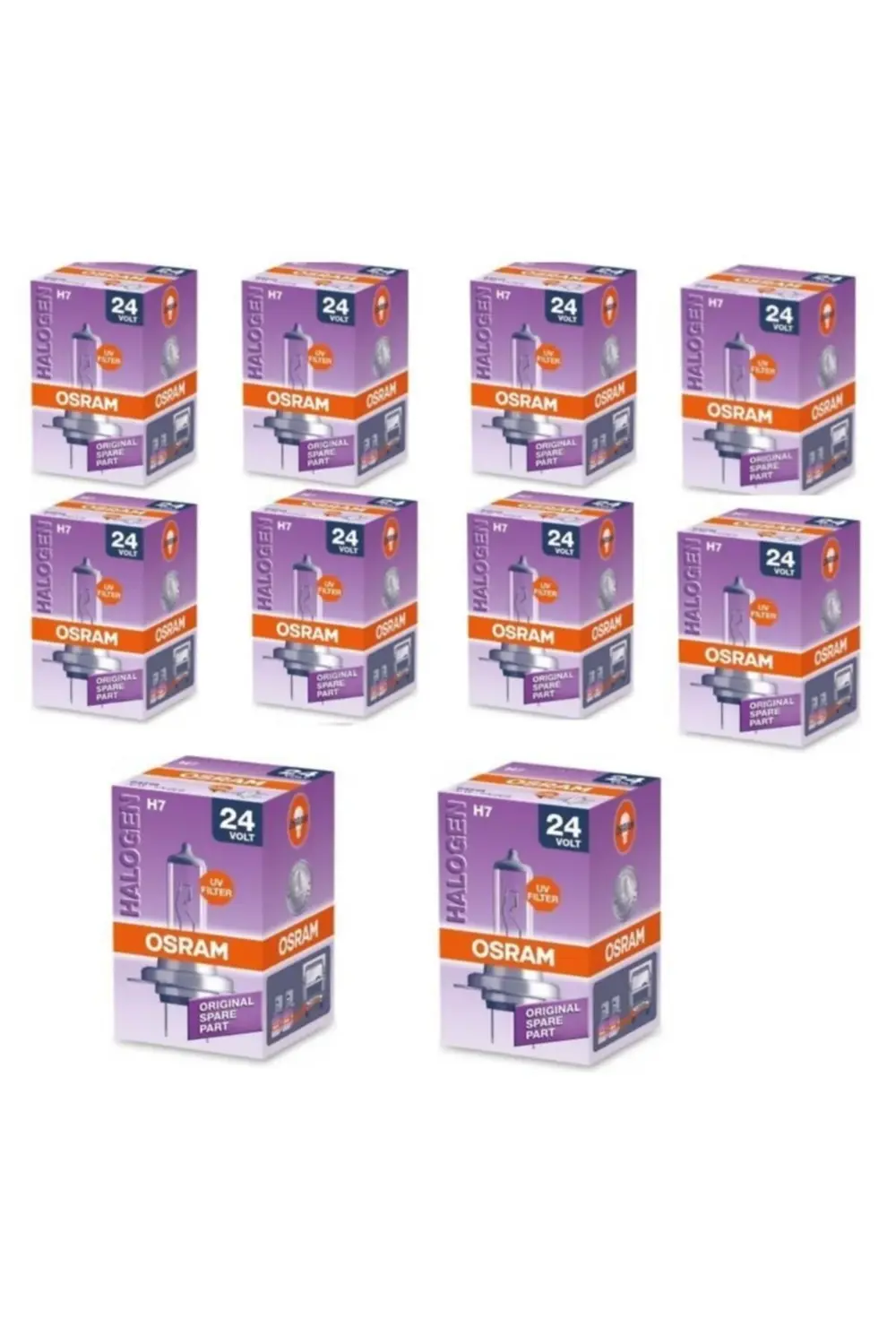10 Adet Osram 64215 24 Volt H7 70w Ampul Orijinal