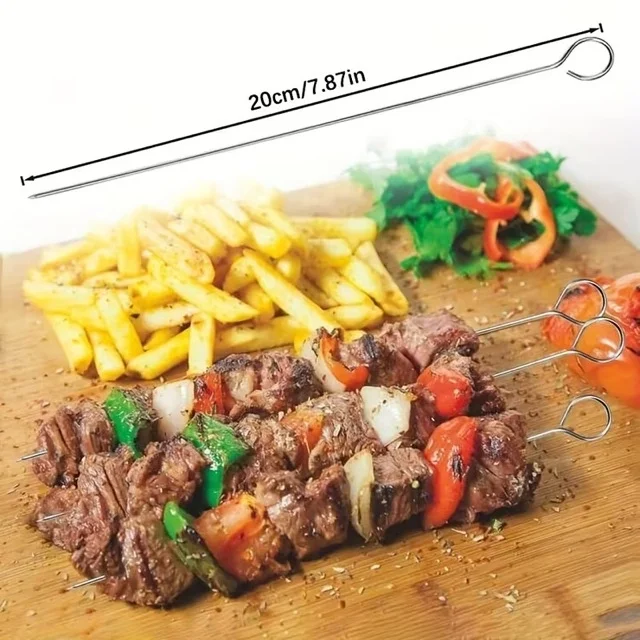 10 Adet Paslanmaz Çelik Mangal Şişi Seti – 20 Cm Metal Çöp Şiş Ve Izgara Şişleri 10 Adet Paslanmaz Çelik Mangal Şişi Seti – 20 Cm Metal Çöp Şiş Ve Izgara Şişleri