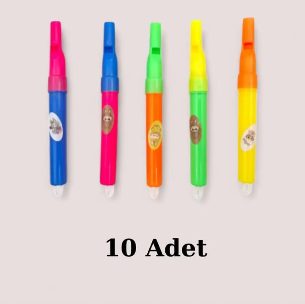 10 Adet Plastik Kuş Dili Düdük
