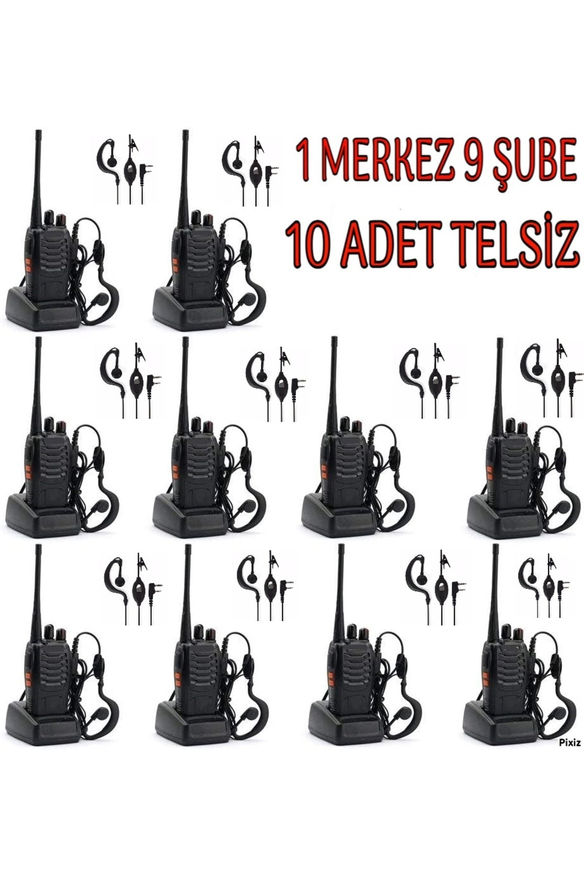 10 Adet Pratik Aç Kullan Telsiz Depo Haberleşme Antrepo Silo El T