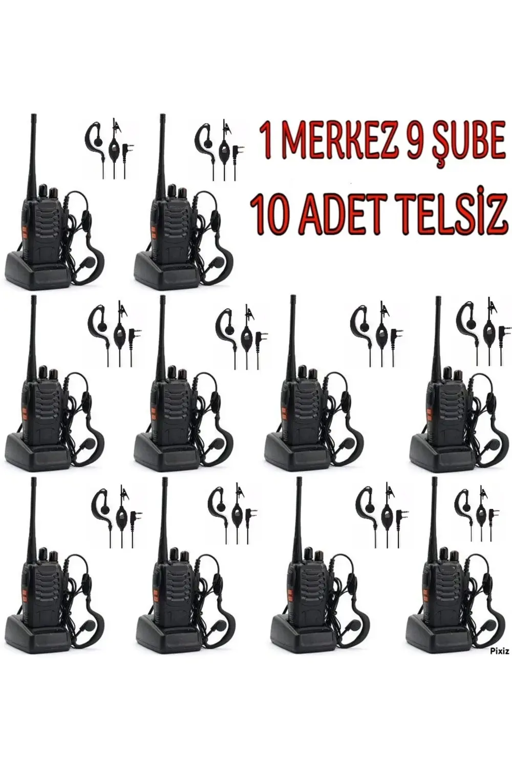 10 Adet Pratik Aç Kullan Telsiz Depo Haberleşme Antrepo Silo El T