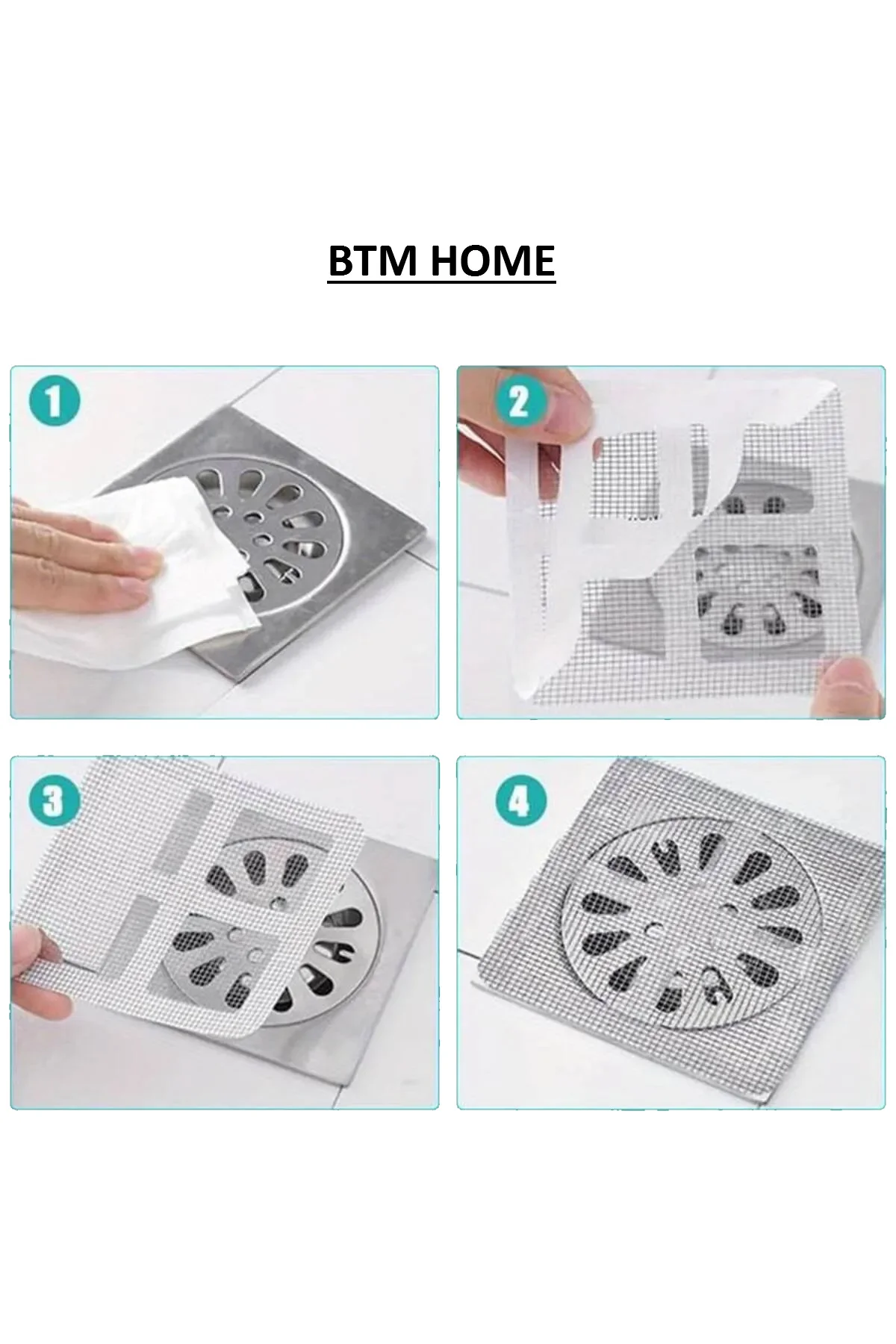 10 Adet Pratik Yapışkanlı Banyo Mutfak Lavabo Gider Koruma Filtre