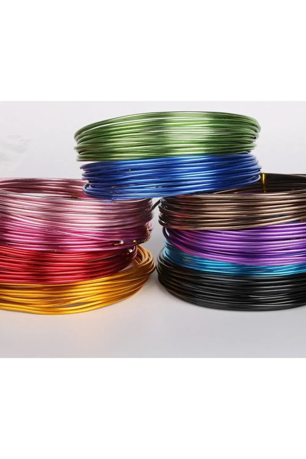 10 Adet Renkli Tel 1 mm El İşi Takı Aksesuar Alüminyum Teli 10 Fa