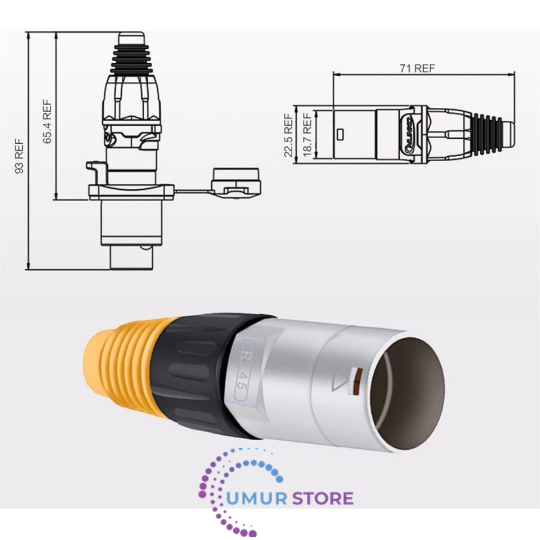 10 Adet RJ45 Su Geçirmez Panel Konnektörü, CAT5E Ethernet Soketi,