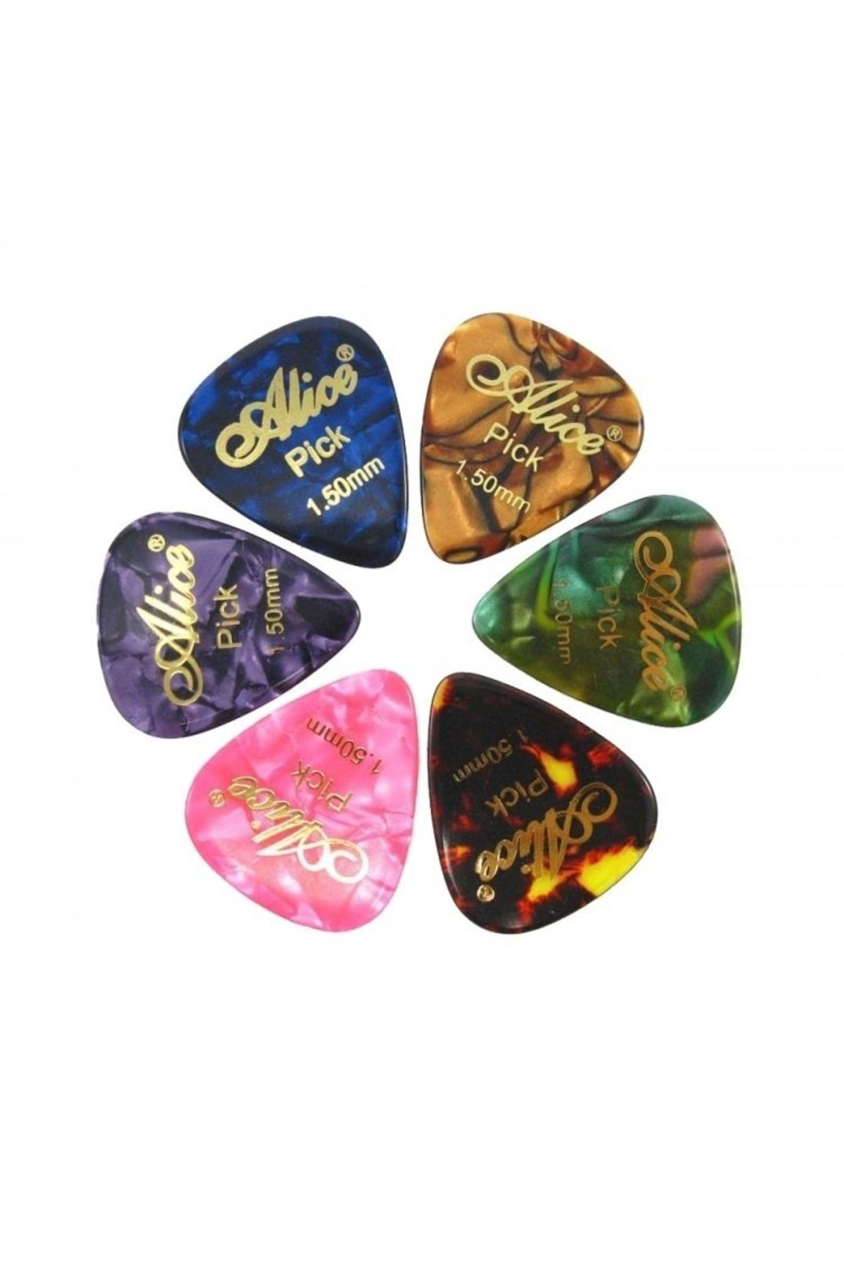 Alice 10 Adet Sedefli 0.96 1.2 Ve 1.5 Numara Bas Gitar Penasi-10 Adet