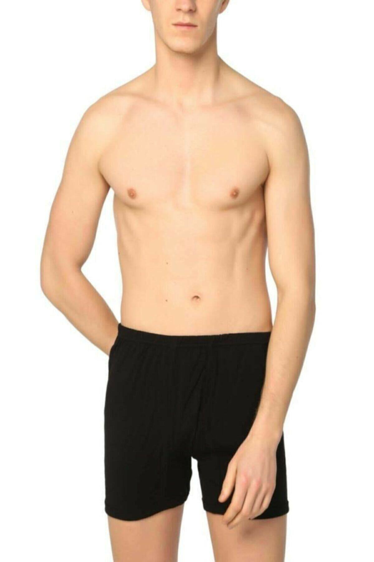 10 Adet Siyah Paçalı Boxer