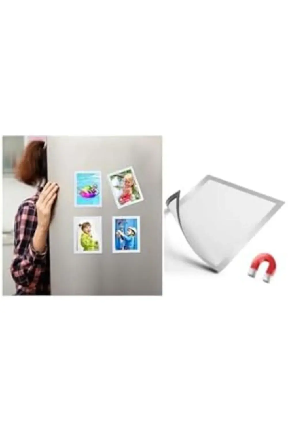10 Adet Şömiz Manyetik Resim Çerçeve Şeffaf Magnet Şömiz Dosya 10