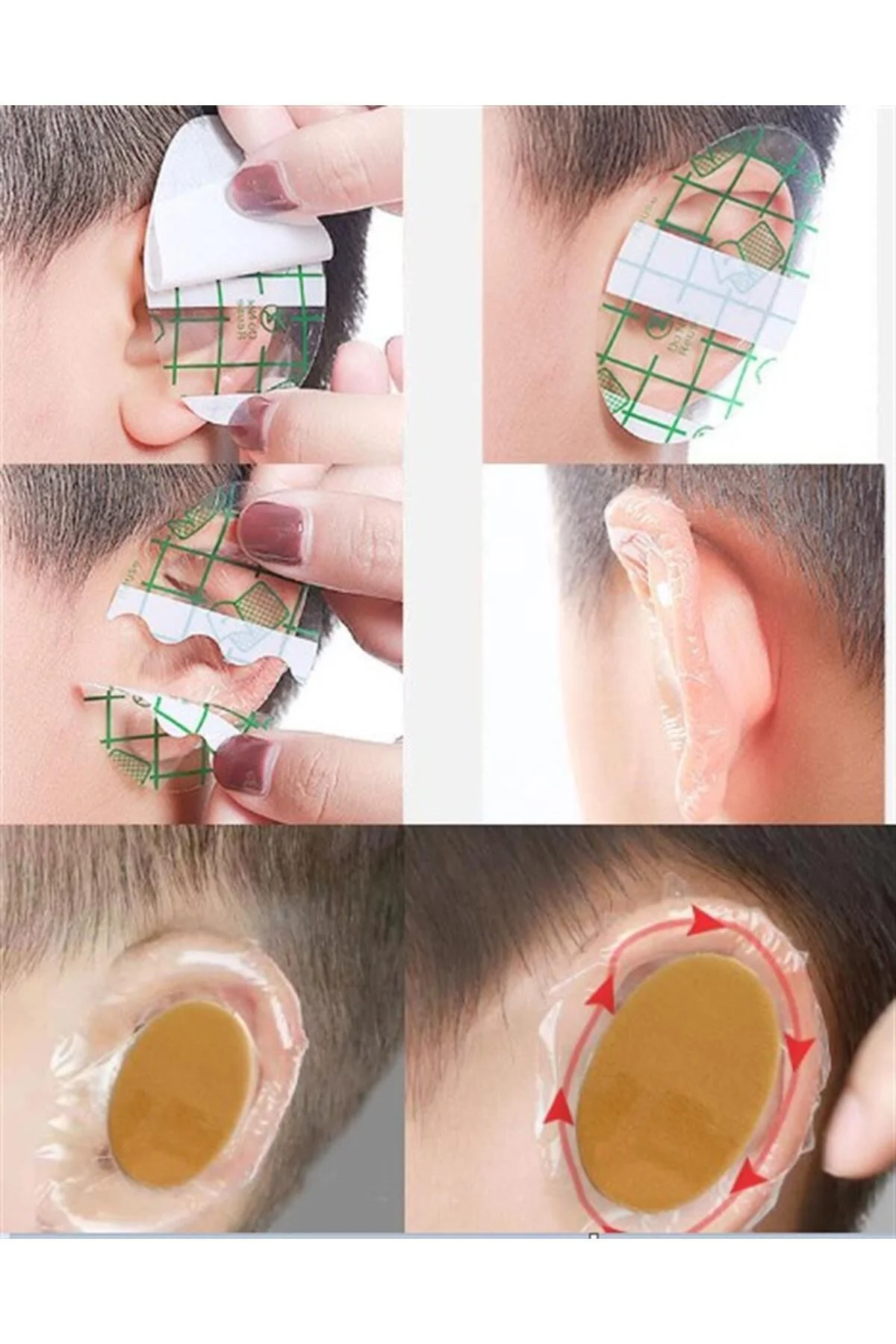 10 Adet Su Geçirmez Yapışkanlı Kulak Koruyucu | Tek Kullanımlık K