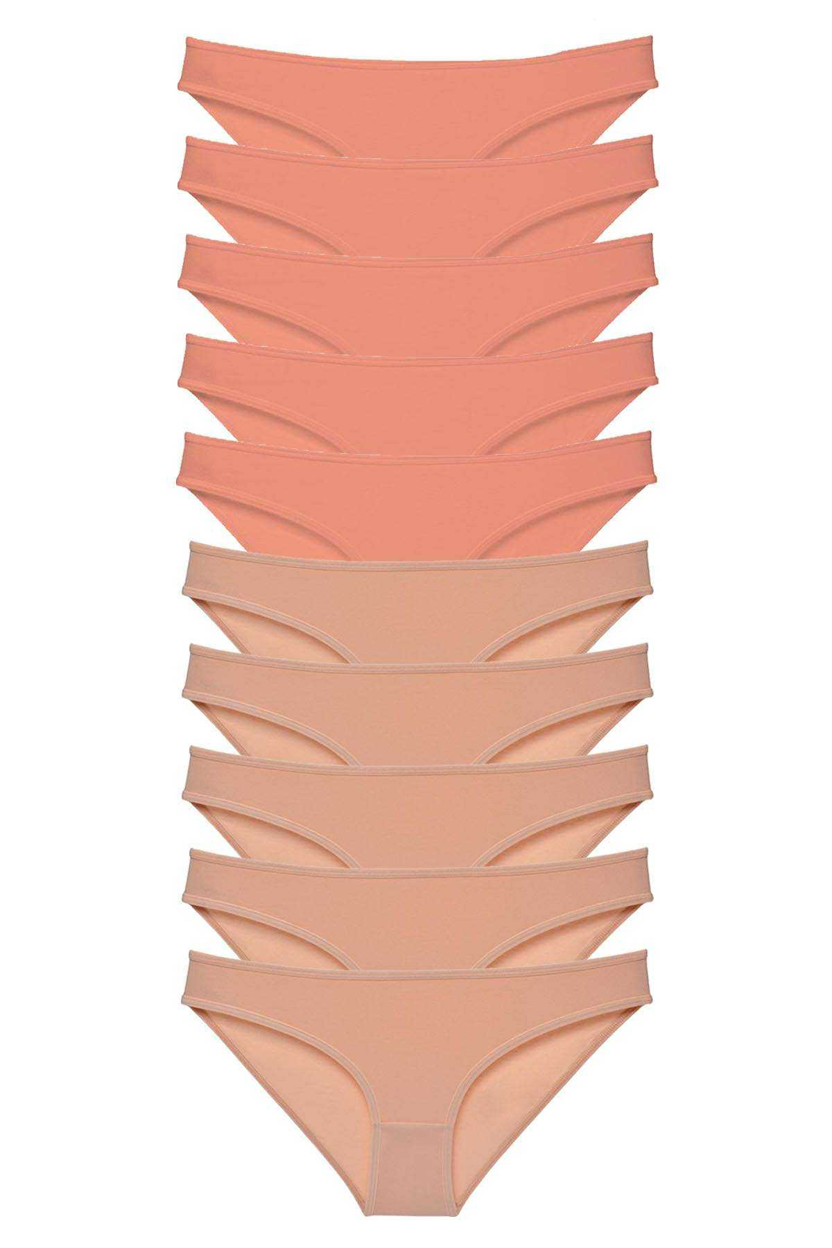 Just Cheap Store 10 Adet Süper Eko Set Likrali Kadin Slip Külot Pudra Ten