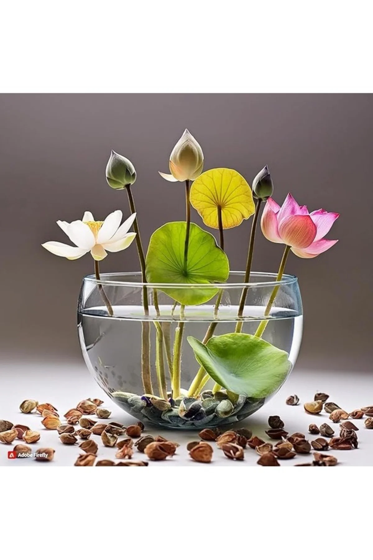 10 Adet Tohum Nadir Bulunan Kutsal Kase Lotus Çiçeği Tohumu Rengarenk Lotus Tohumu