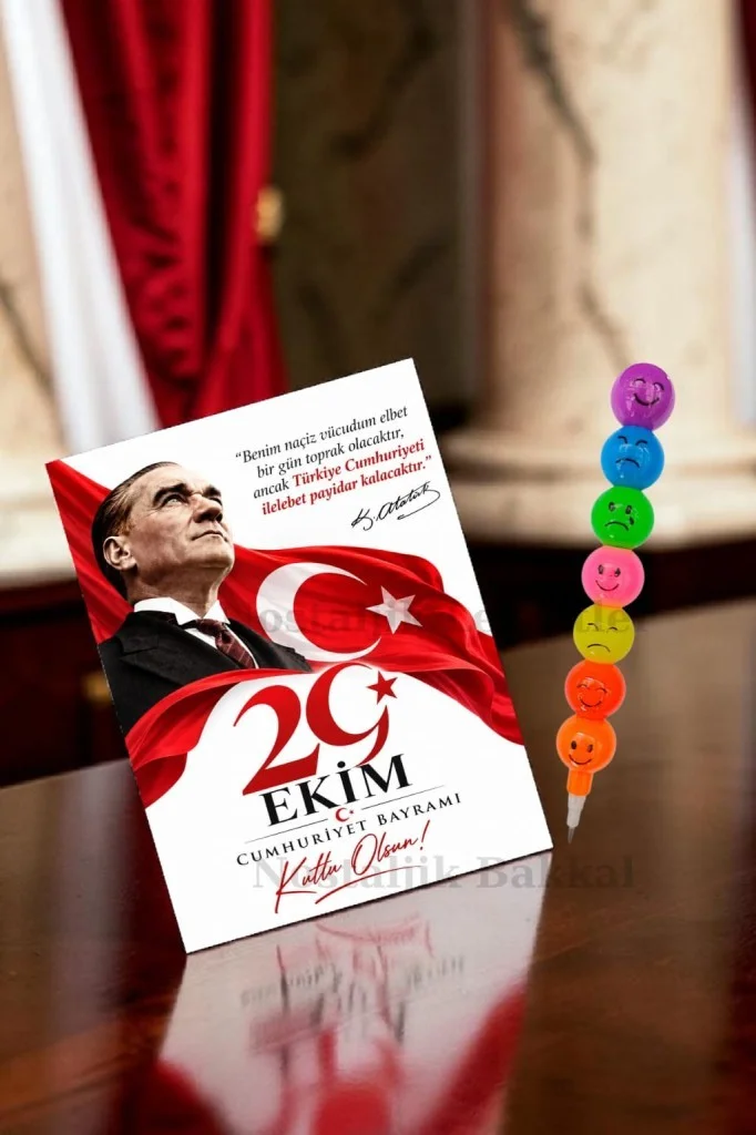 10 Adet Yumurtlayan Kurşun Kalem 29 Ekim Cumhuriyet Bayramı Tebrik Kartı Hediye Seti