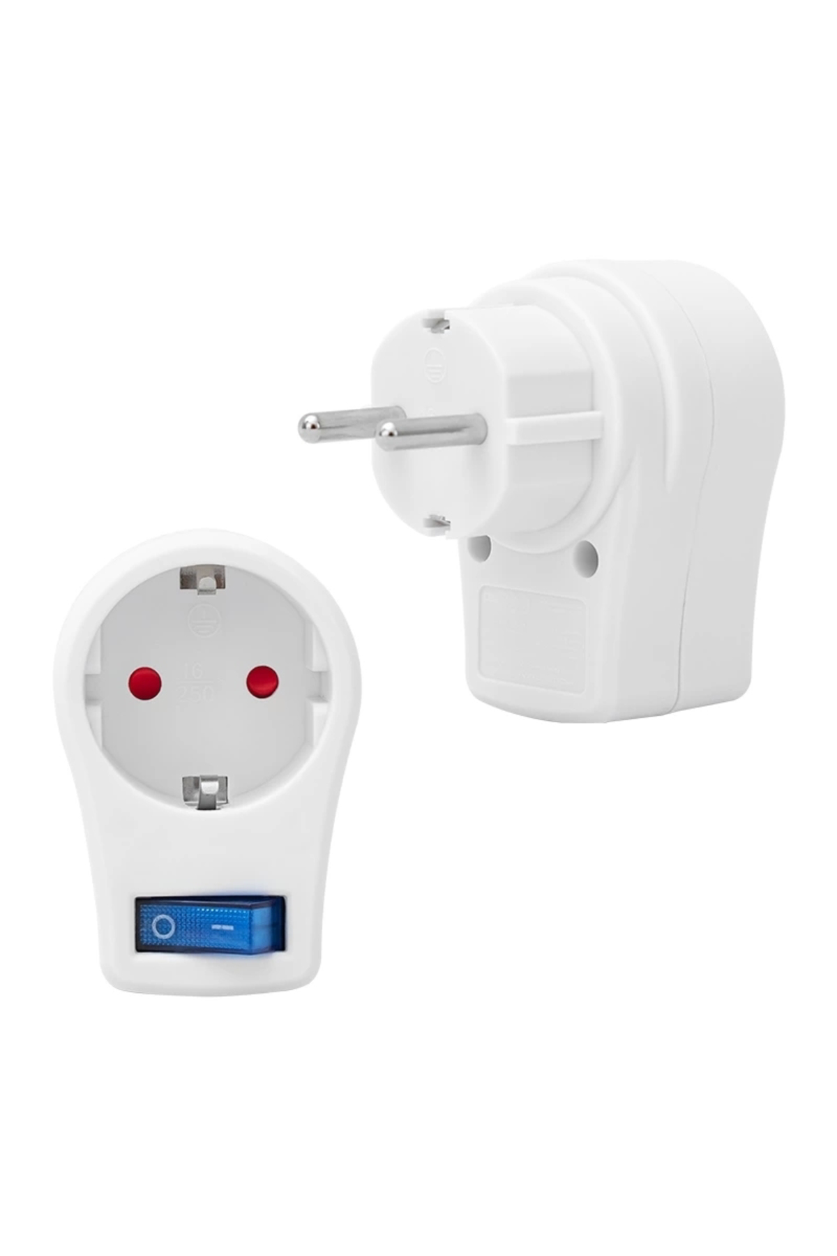 10 Amper - 2510 Watt Tekli Beyaz Anahtarlı Akım Korumalı Priz Int
