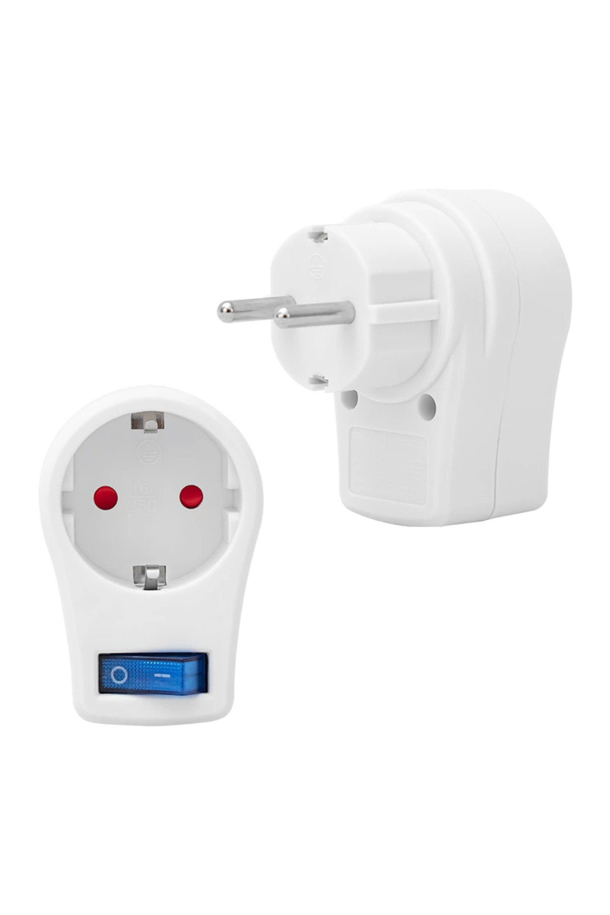 10 Amper - 2510 Watt Tekli Beyaz Anahtarlı Akım Korumalı Priz İnt