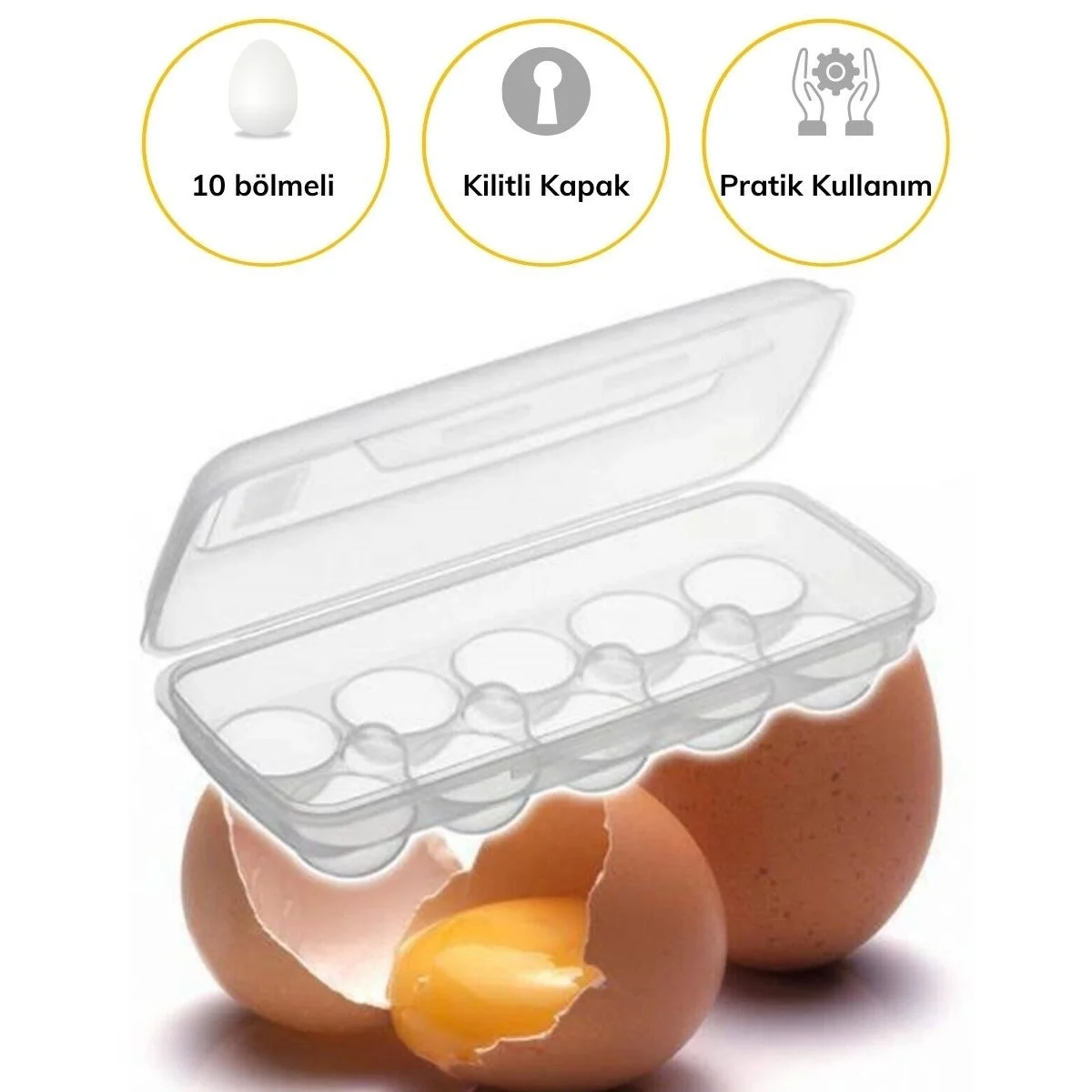 10 Bölmeli Kilitli Kapaklı Yumurtalık Saklama Kutusu Yu110 Bx40 Fiyatı, Yorumları ve Özellikleri