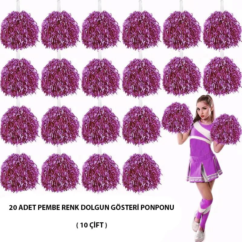 10 Çift (20 Adet) Pembe Okul Gösteri Ponponu - 23 Nisan 19 Mayıs 29 Ekim Milli Bayram Etkinlikleri 10 Çift (20 Adet) Pembe Okul Gösteri Ponponu - 23 Nisan 19 Mayıs 29 Ekim Milli Bayram Etkinlikleri