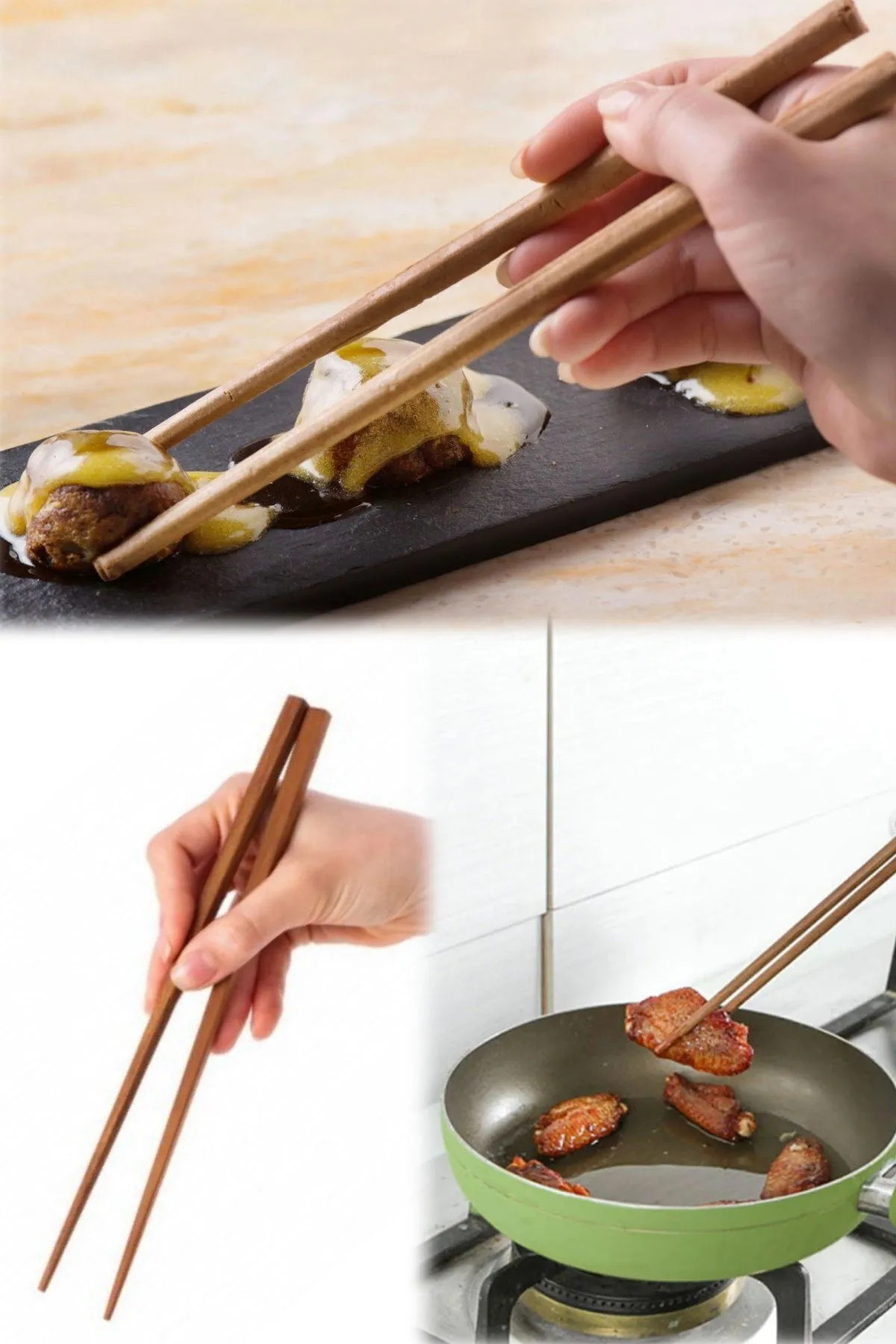10 Çift Çubuk Yıkanabilir Bambu A Kalite Kaymaz Ahşap Chopsticks 