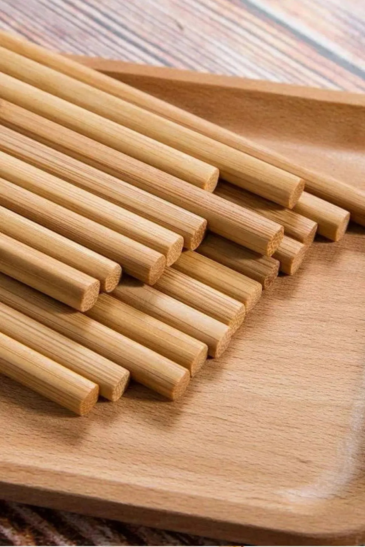 10 Çift Çubuk Yıkanabilir Bambu A Kalite Kaymaz Ahşap Chopsticks 