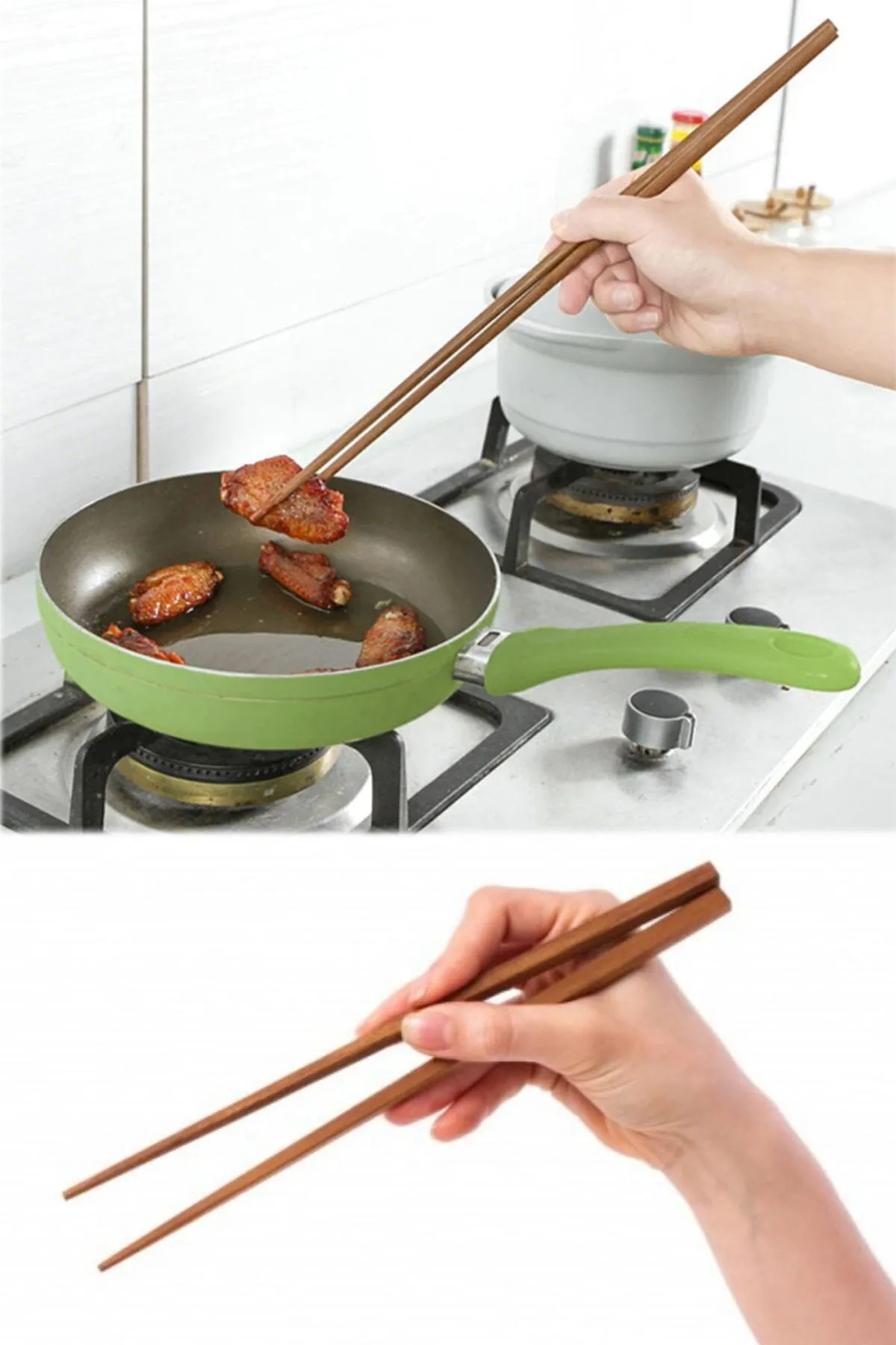 10 Çift Çubuk Yıkanabilir Bambu A Kalite Kaymaz Ahşap Chopsticks 