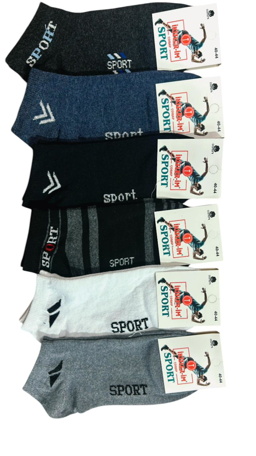 10 Çift Erkek Pamuklu Spor Patik Çorap Asorti Renk Ve Desen