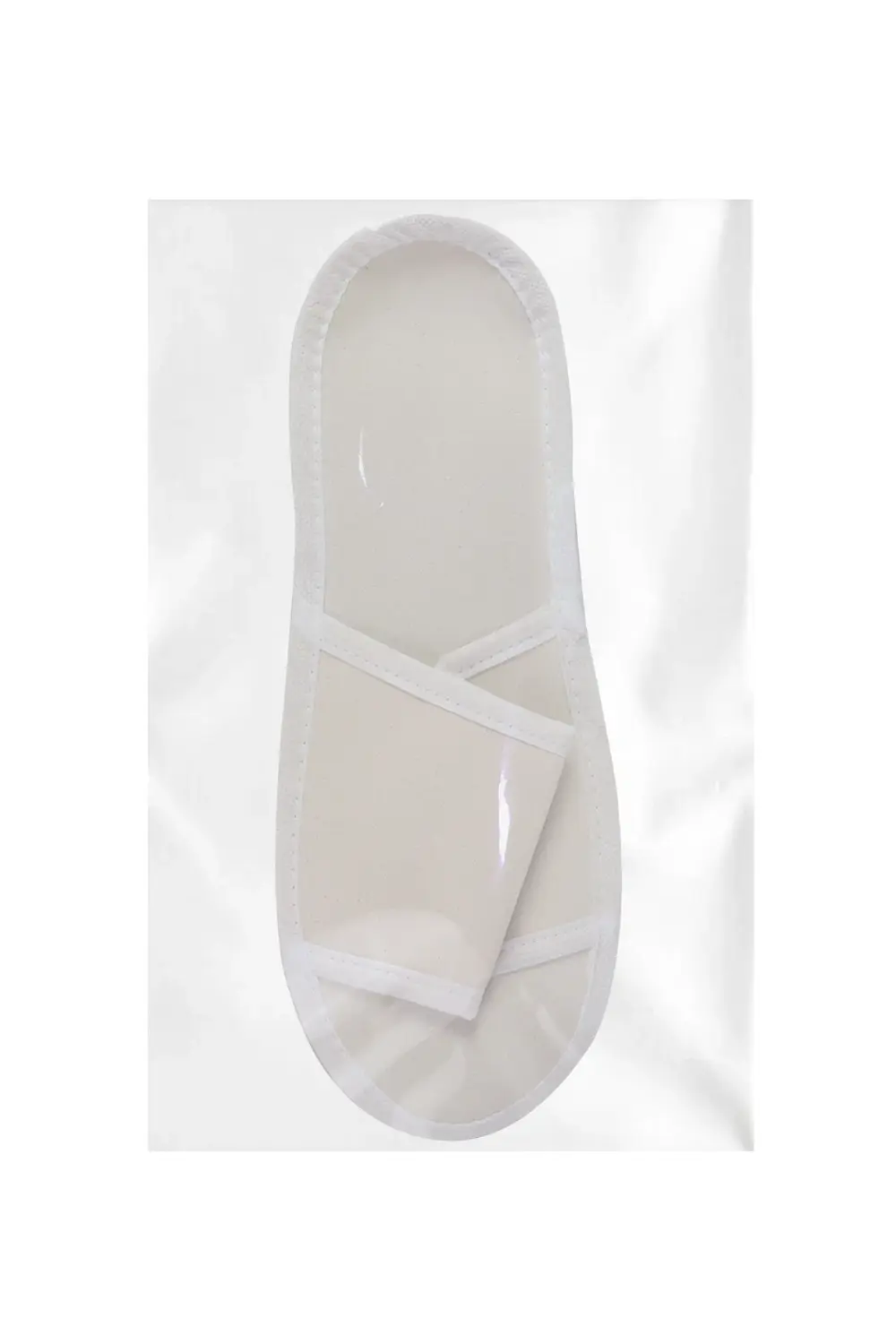 10 Çift Spa Terliği Önü Açık Kaymaz Tabanlı Biyeli Beyaz Otel Ter