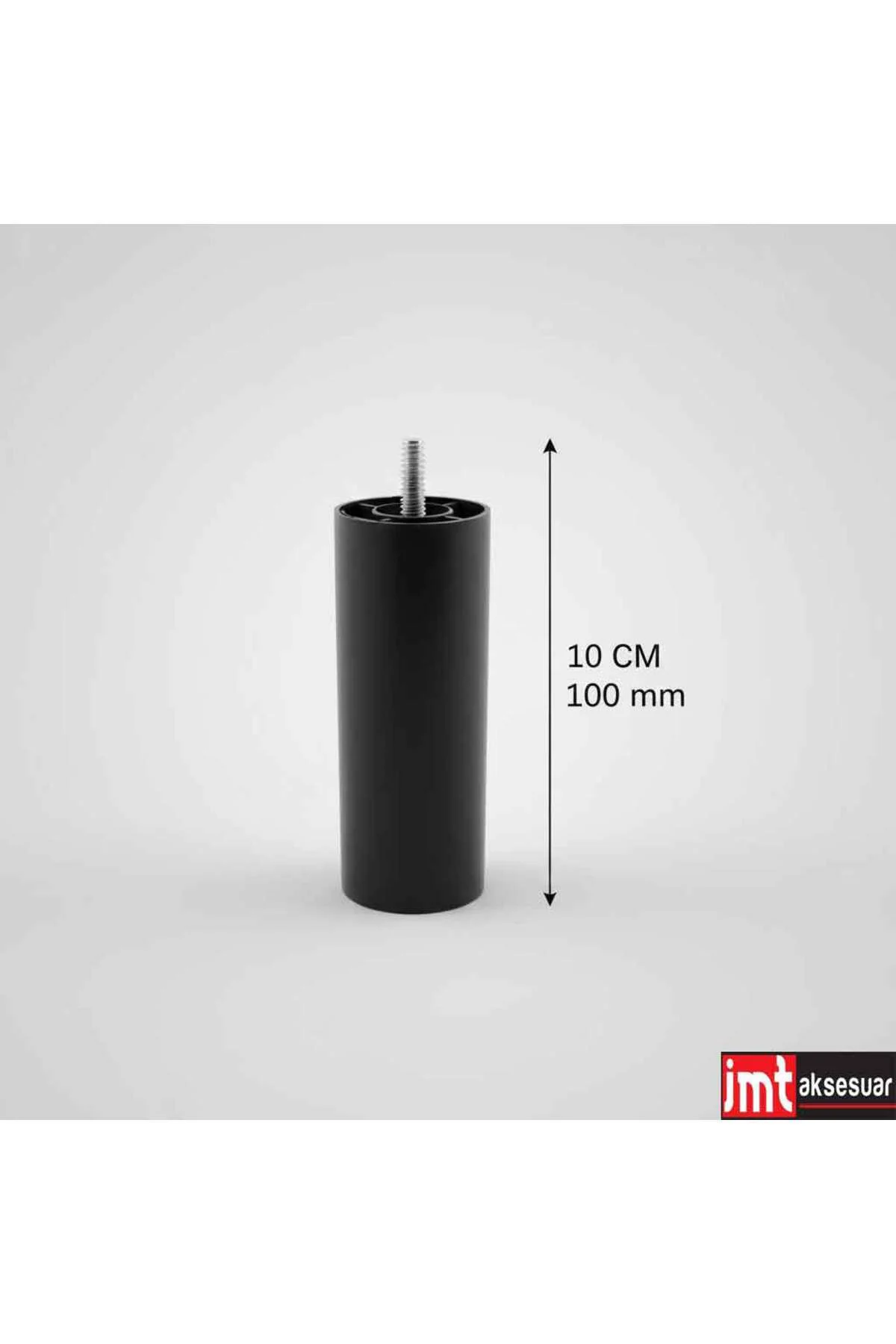 10 Cm (8 Adet) Siyah M8 Diş Silindir Mobilya Koltuk Kanepe Baza A