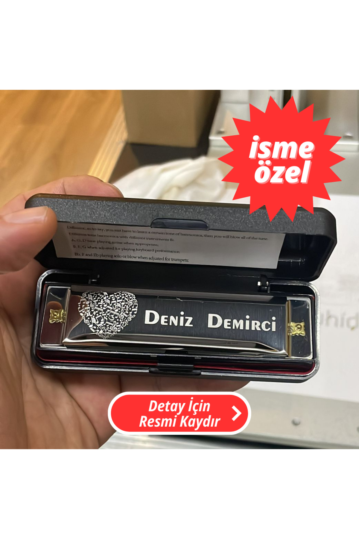 Hohner 10 Delikli Mizika Professional Harmonica - İsme Özel