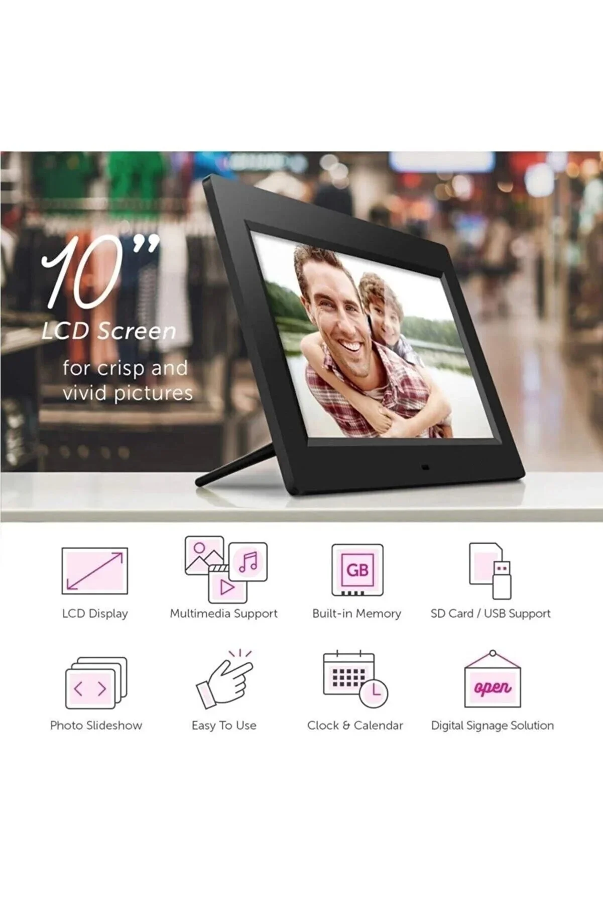10-inç Lcd Ekran Dijital Fotoğraf Çerçevesi 10-inç Lcd Ekran Dijital Fotoğraf Çerçevesi