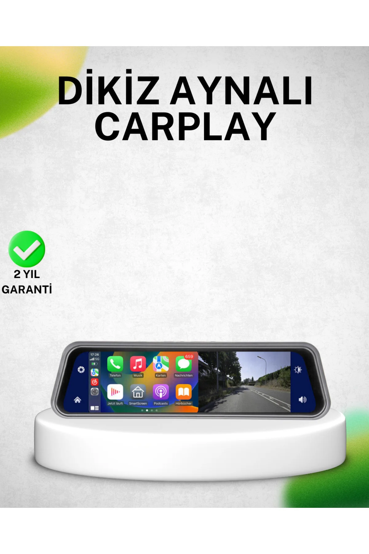 10 İnç Tam Dokunmatik Dikiz Aynası Kamera Ön Arka Full HD