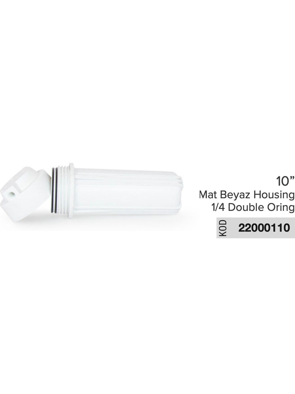 Esli 10” İnch Su Aritma Filtre Kabi Mat Beyaz Housing 1/4 Double Oring