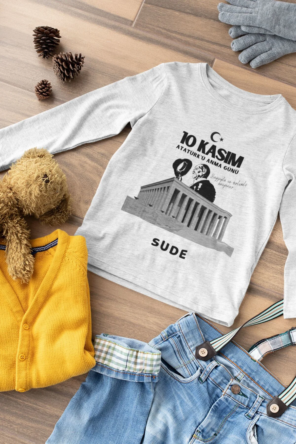 10 Kasım Atatürk Anma Günü Tema2 Kişiye Özel Çocuk Tişörtü