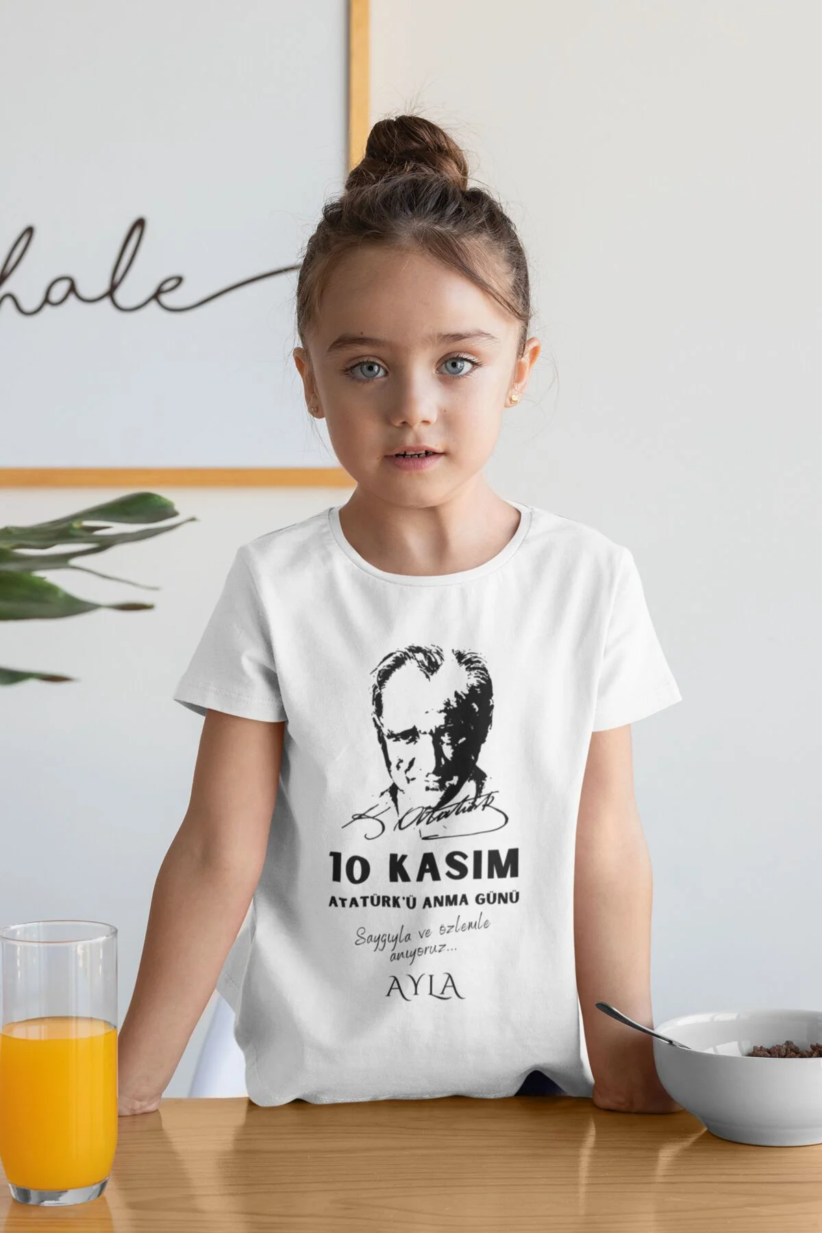 10 Kasım Atatürk Anma Günü Tema1 Kişiye Özel Çocuk Tişörtü