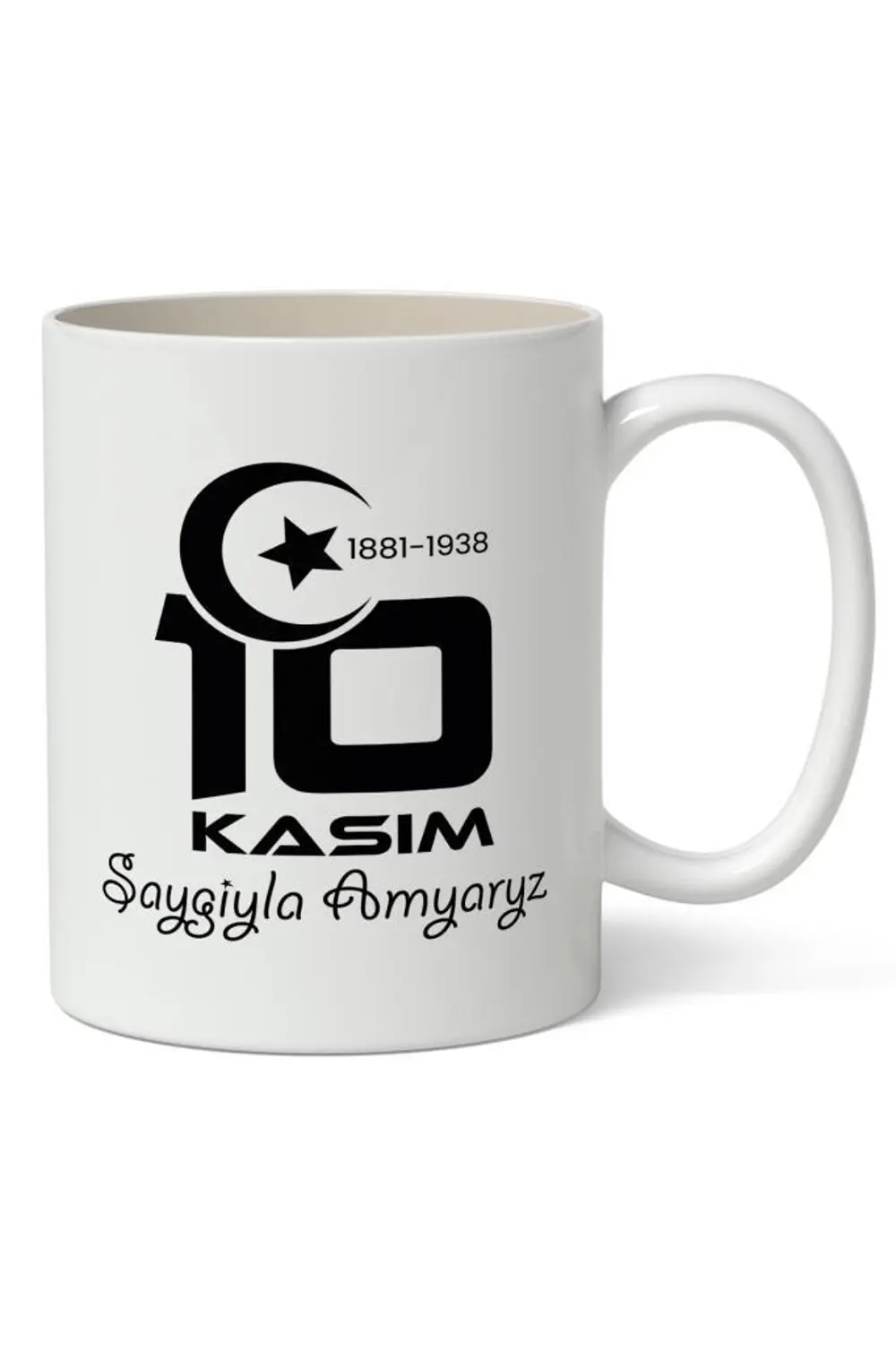10 Kasım Mustafa Kemal Atatürk Tasarımlı Kupa Bardak Baskılı Kahv