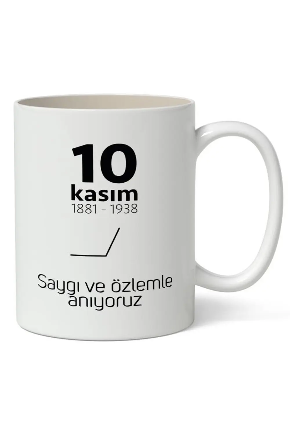 10 Kasım Mustafa Kemal Atatürk Tasarımlı Kupa Bardak Baskılı Kahv