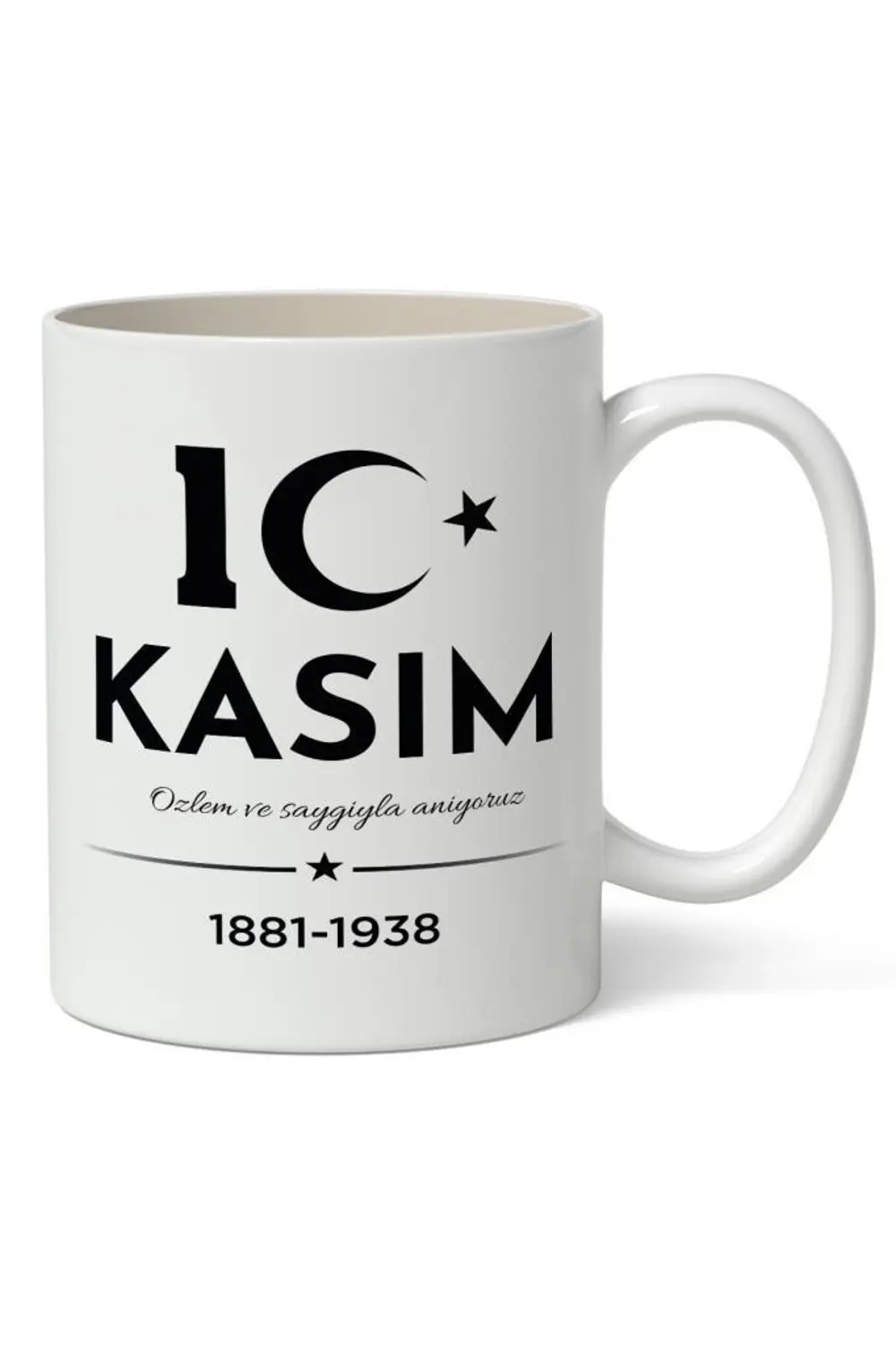 10 Kasım Mustafa Kemal Atatürk Tasarımlı Kupa Bardak Baskılı Kahv