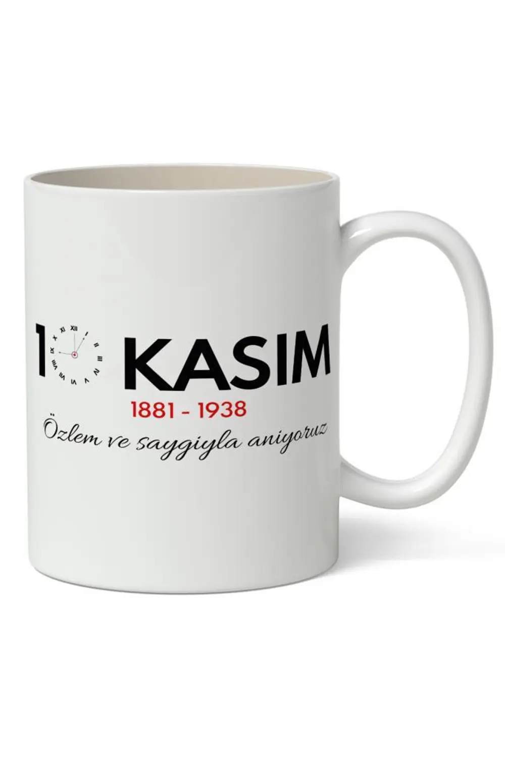 10 Kasım Mustafa Kemal Atatürk Tasarımlı Kupa Bardak Baskılı Kahv