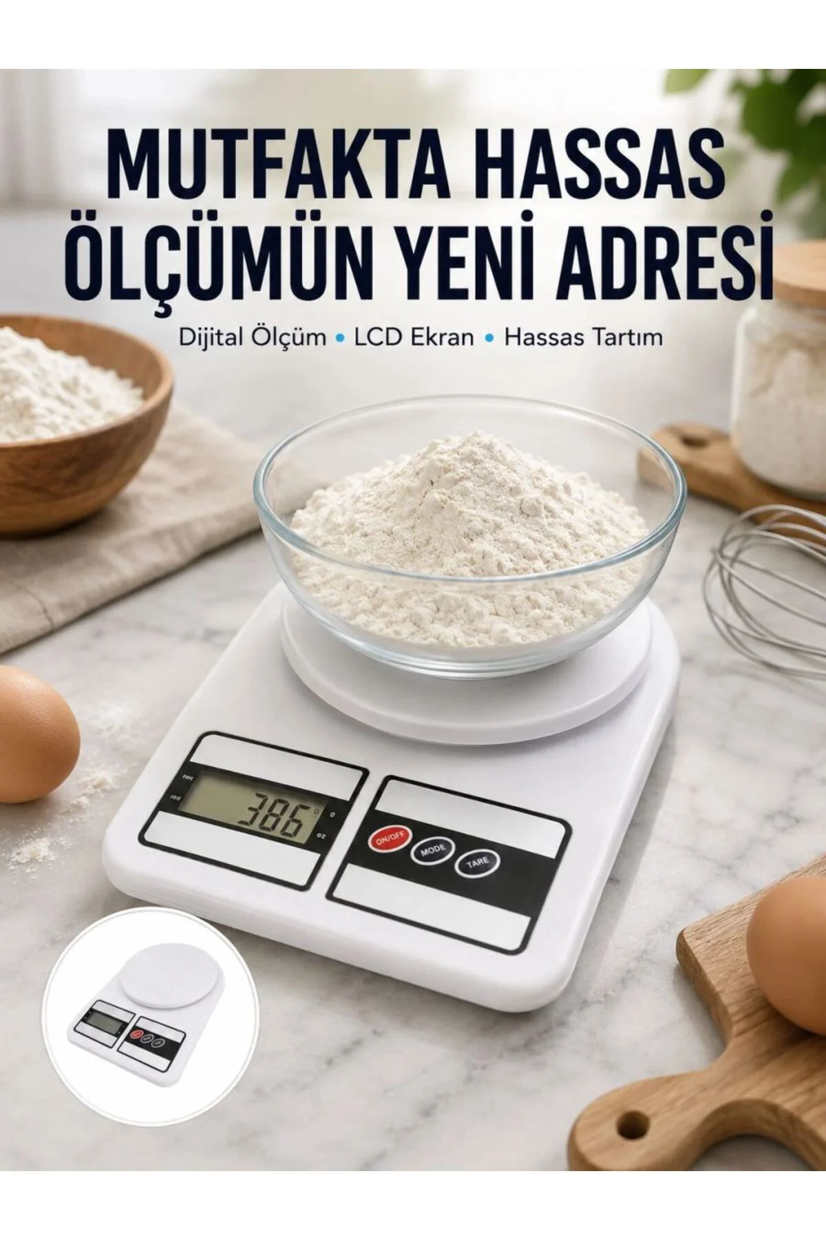 10 Kg Kapasiteli Lcd Ekranlı Dijital Mutfak Tartıs Yeni Nesil