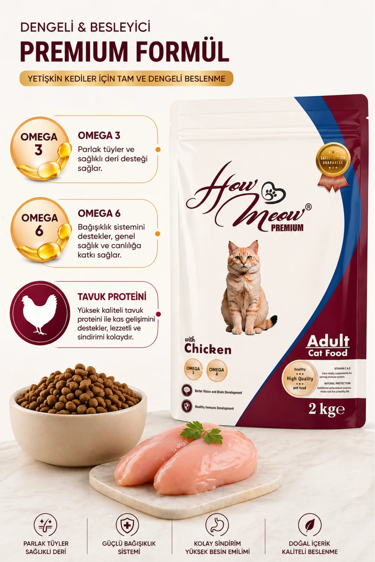 10 Kg Tavuklu Yetişkin Kedi Maması 5x2 Kg Orijinal Paket 10 Kg Tavuklu Yetişkin Kedi Maması 5x2 Kg Orijinal Paket