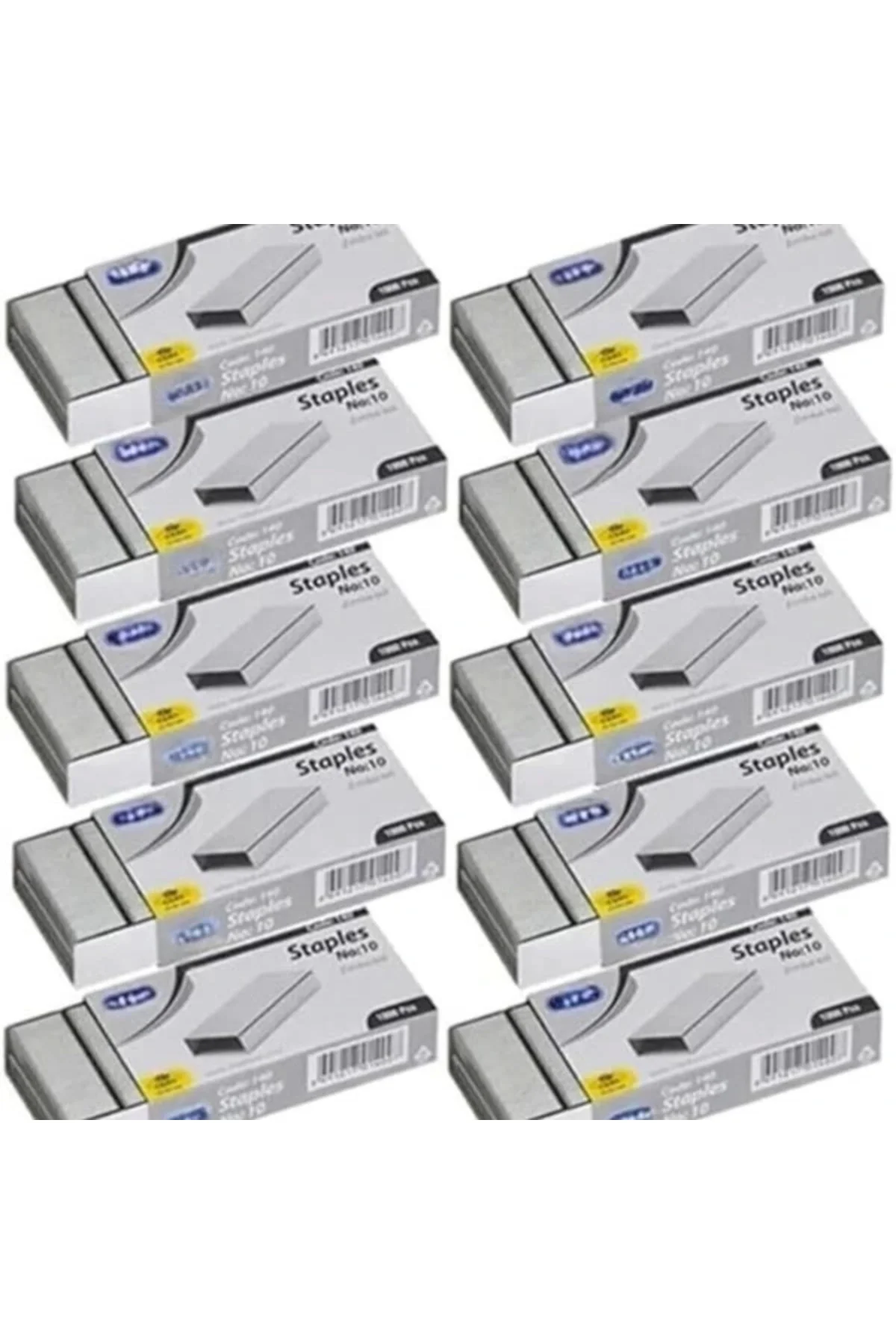 ® 10 Kutu Zımba Teli 10.000 Adet no 10 24/6 Büyük Küçük Zımba Makinesi (no 10 (Küçük))
